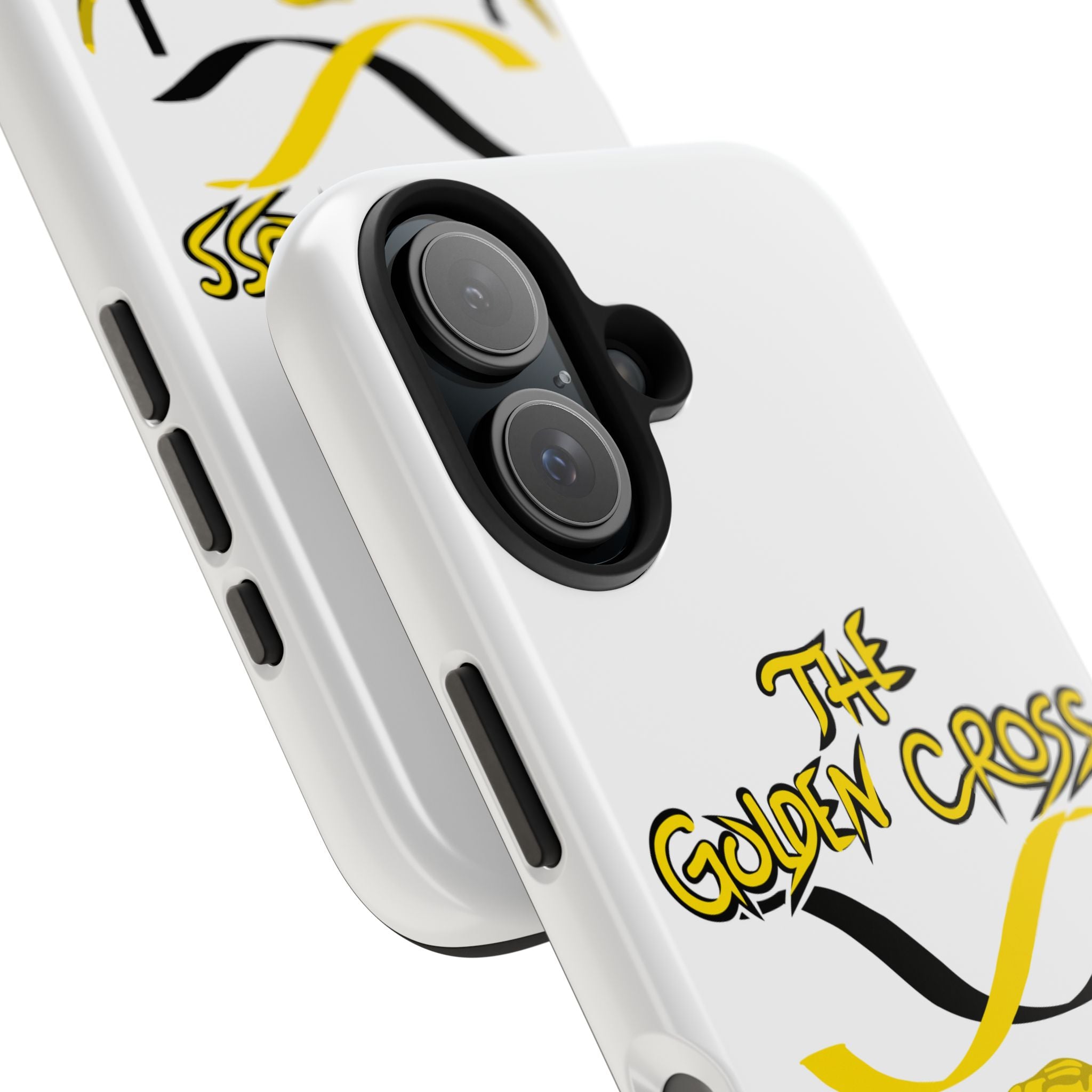 The Golden Cross Tough Phone Case — Crypt Apparel Rugged Crypto Bull Graphic Protective Cover