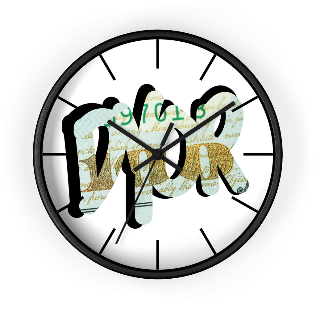 DYOR Crypto Graffiti Script Wall Clock — Crypt Apparel Money Graphic