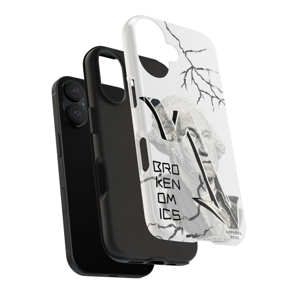 Brokenomics Crypto Tough Phone Case — 'Crypt Apparel' Cracked Dollar Graphic Protective Cover