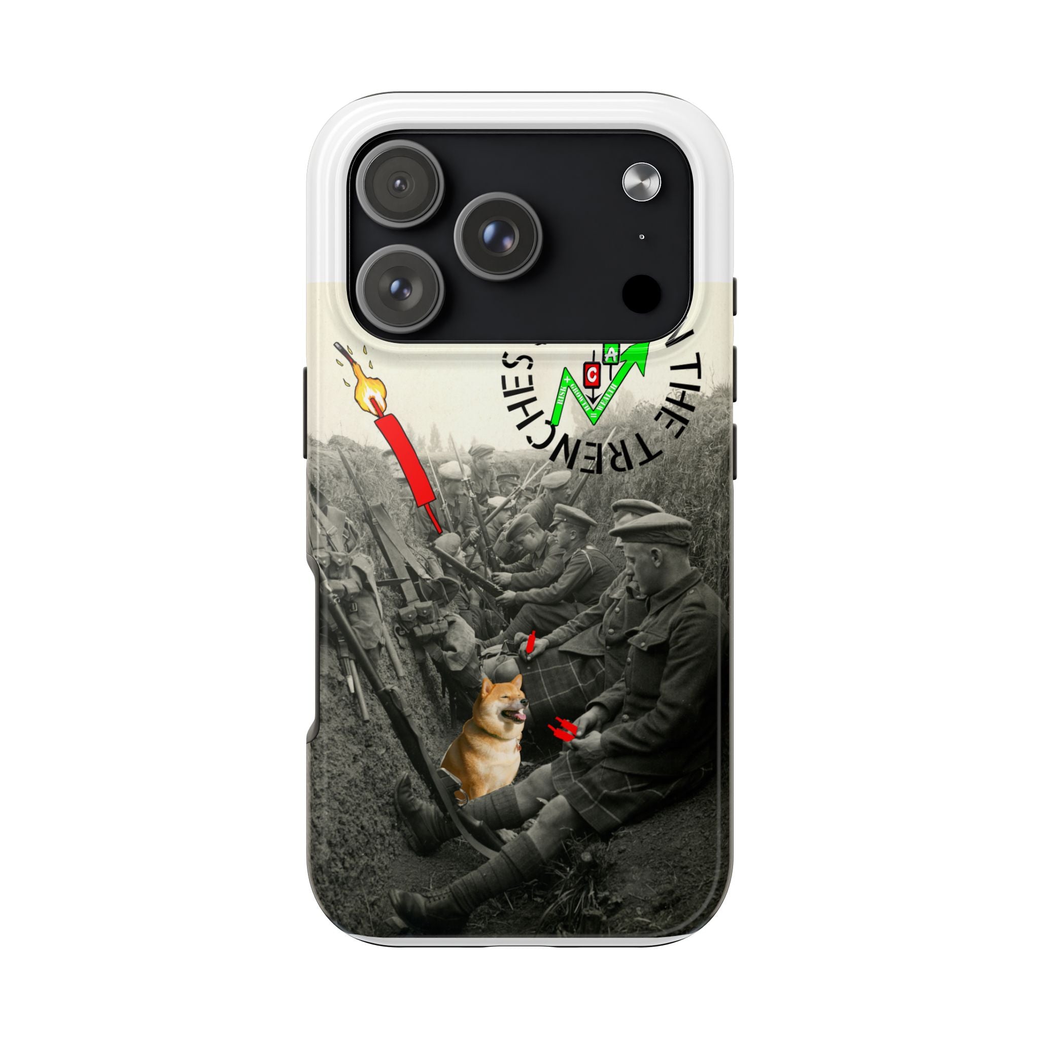 The Trenches Tough Phone Case — Crypt Apparel Trench Dog & Candle Design