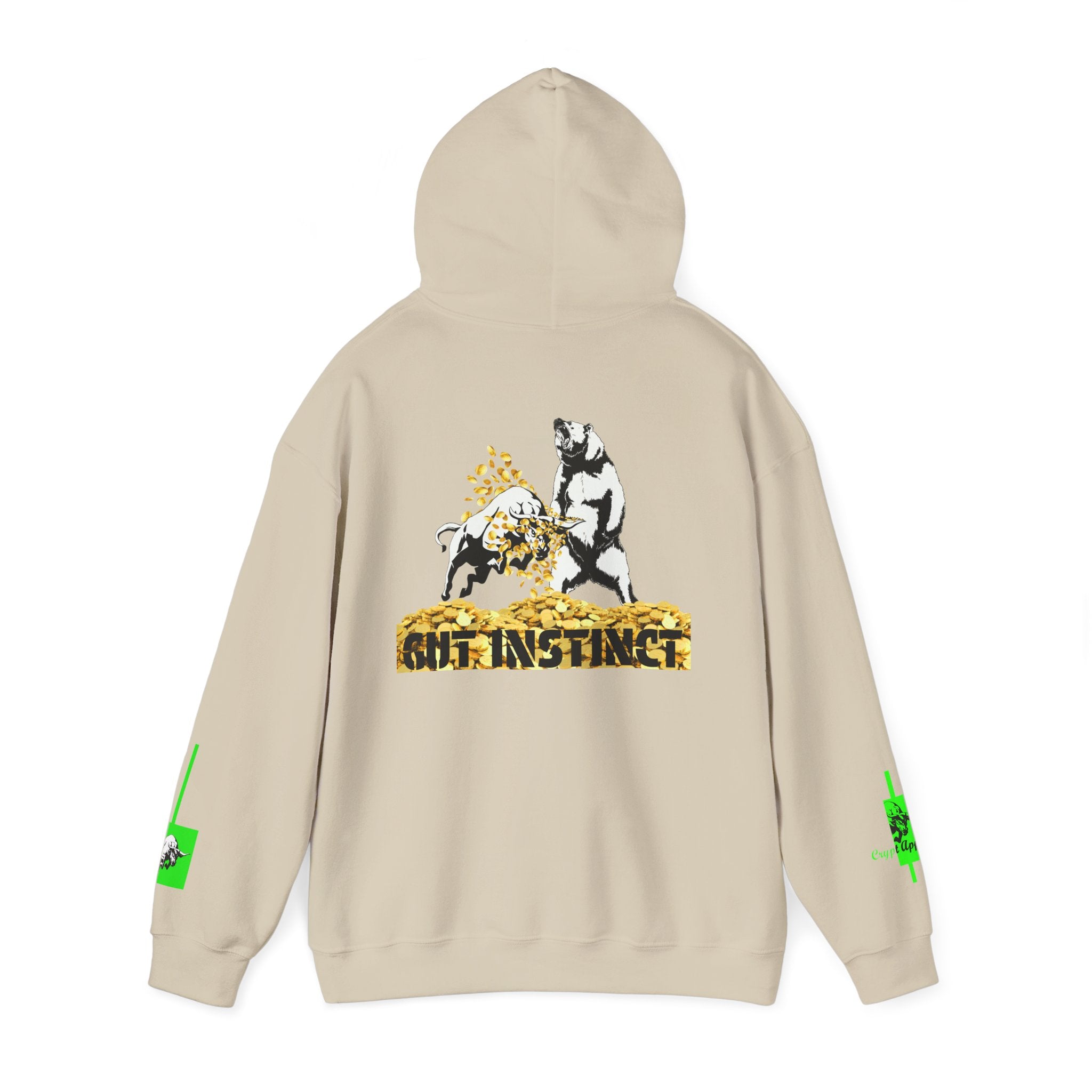 Gut Instinct Bulls vs Bears Hoodie — Crypt Apparel “Slay the Bears” Crypto Graphic Hoodie