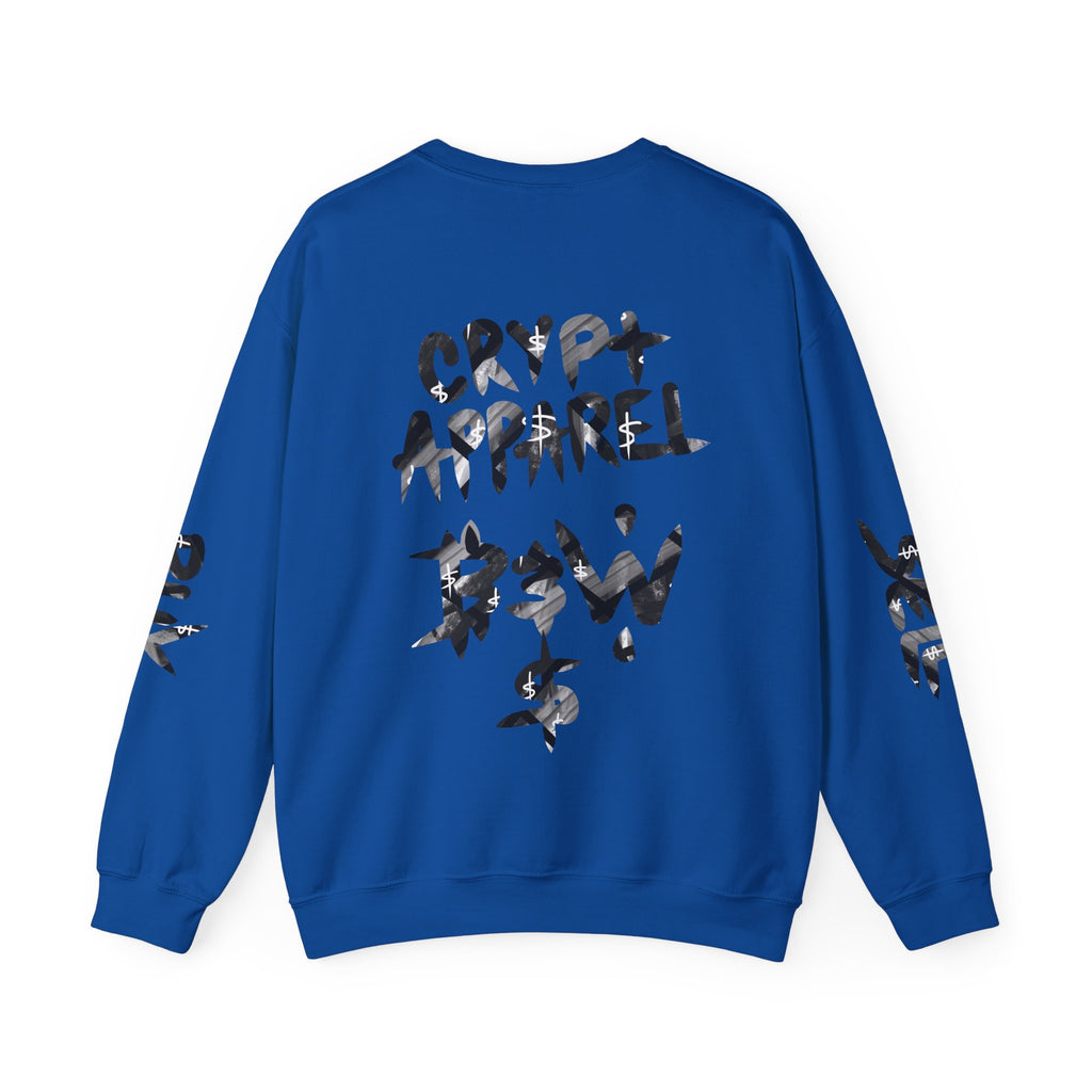 Black & White Street Collage Crypto Crewneck Sweatshirt | Graphic Urban Art