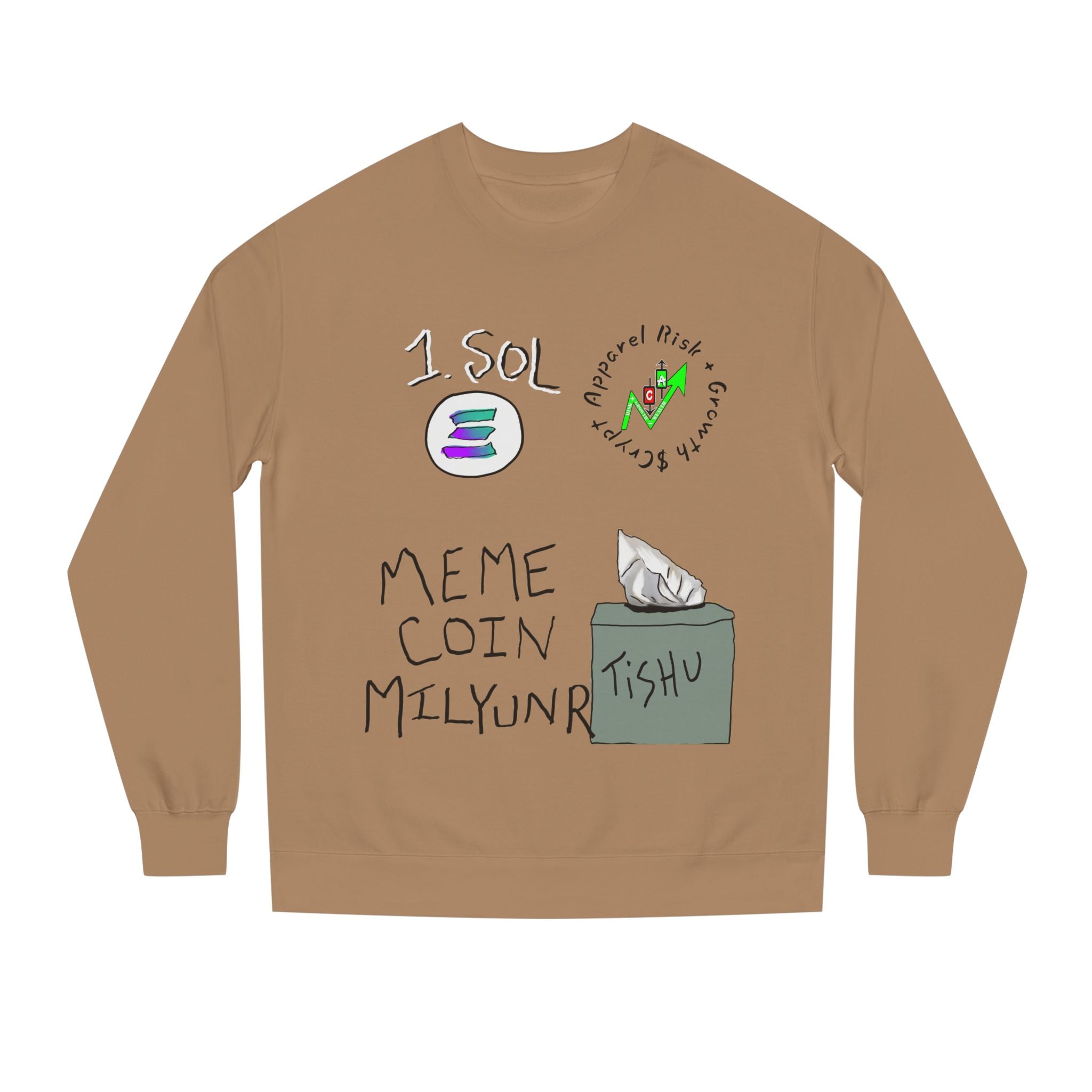 Meme Coin Millionaire Crewneck Sweatshirt — 'Crypt Apparel' Crypto Design