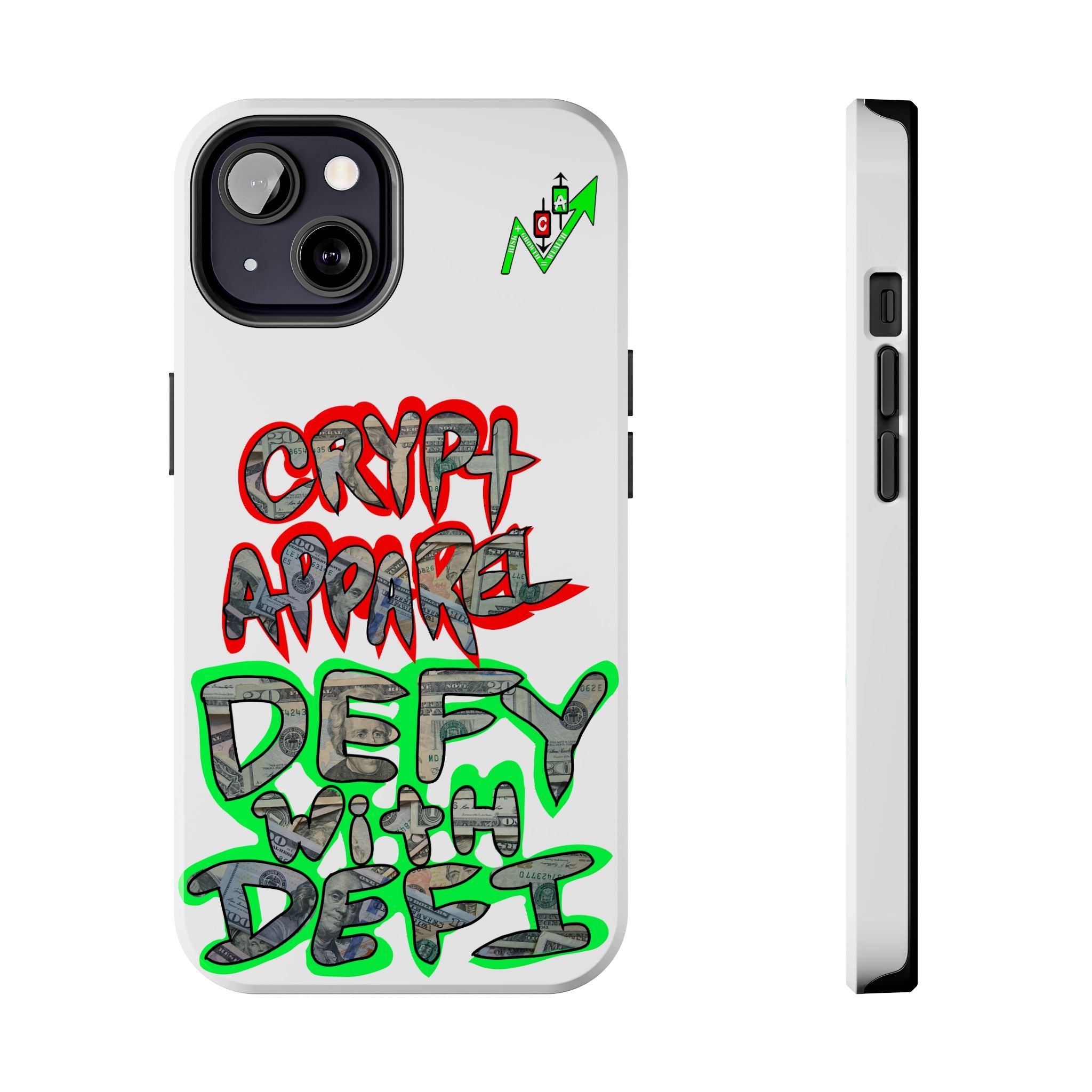 DEFY with DEFI Tough Phone Case — "Crypt Apparel: "Money" Graffiti Crypto Design