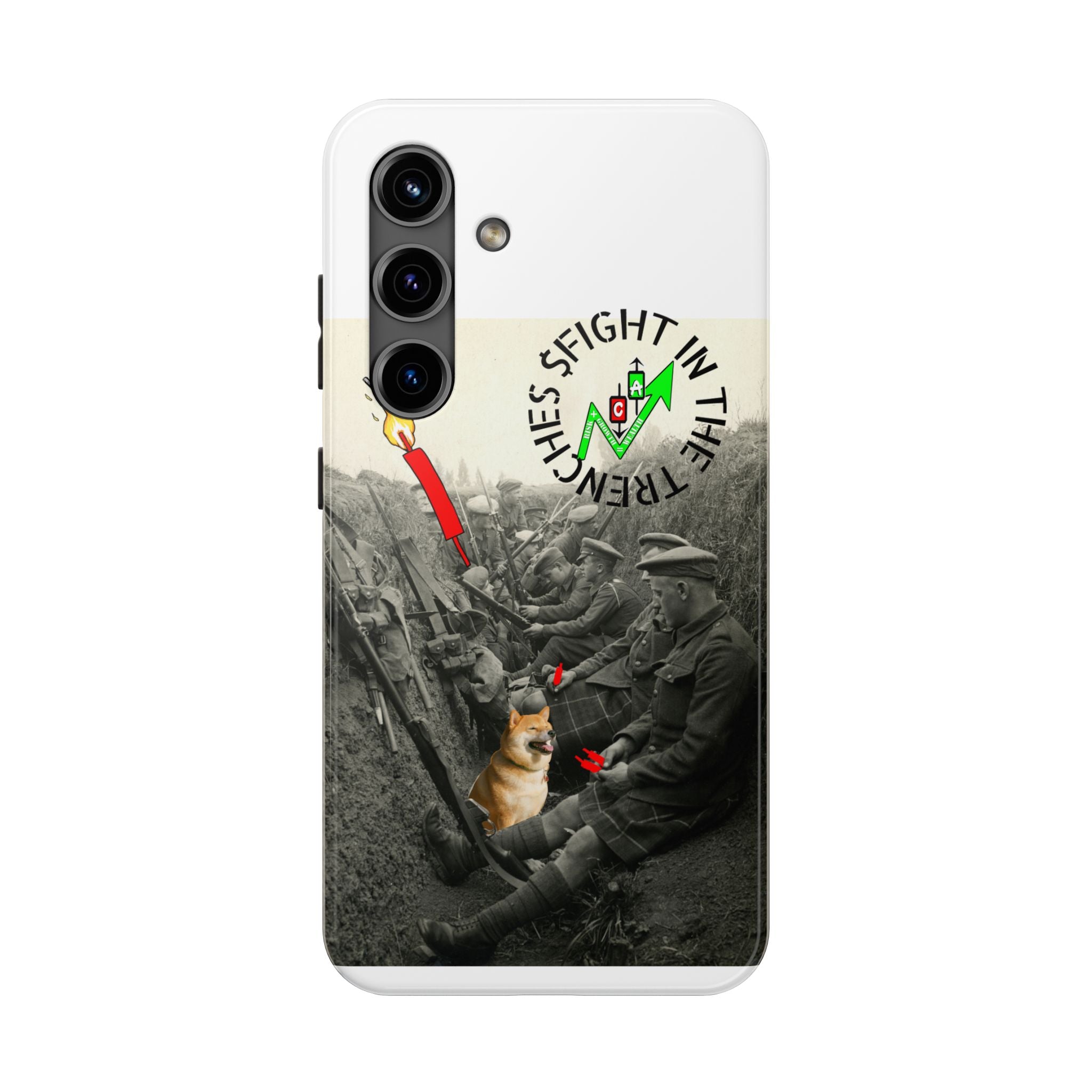 The Trenches Tough Phone Case — Crypt Apparel Trench Dog & Candle Design
