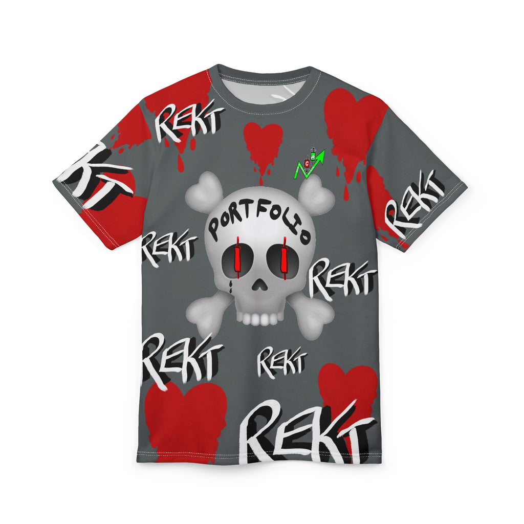 Crypto Rekt Portfolio Graphic Tee | Crypt Apparel REKT Heart All-Over Print