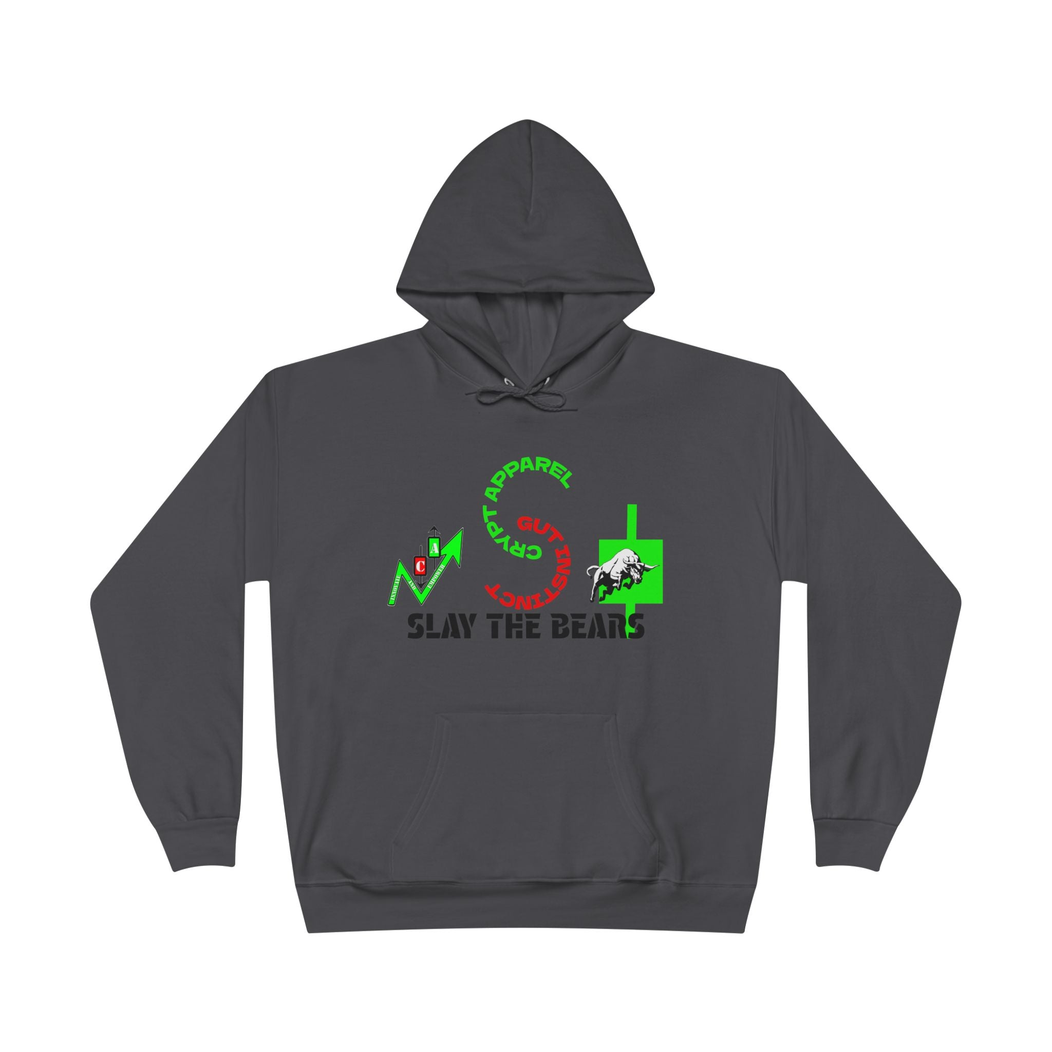 Gut Instinct Bull vs Bear Crypto Hoodie - Dual Sided Slay The Bears Streetwear Pullover