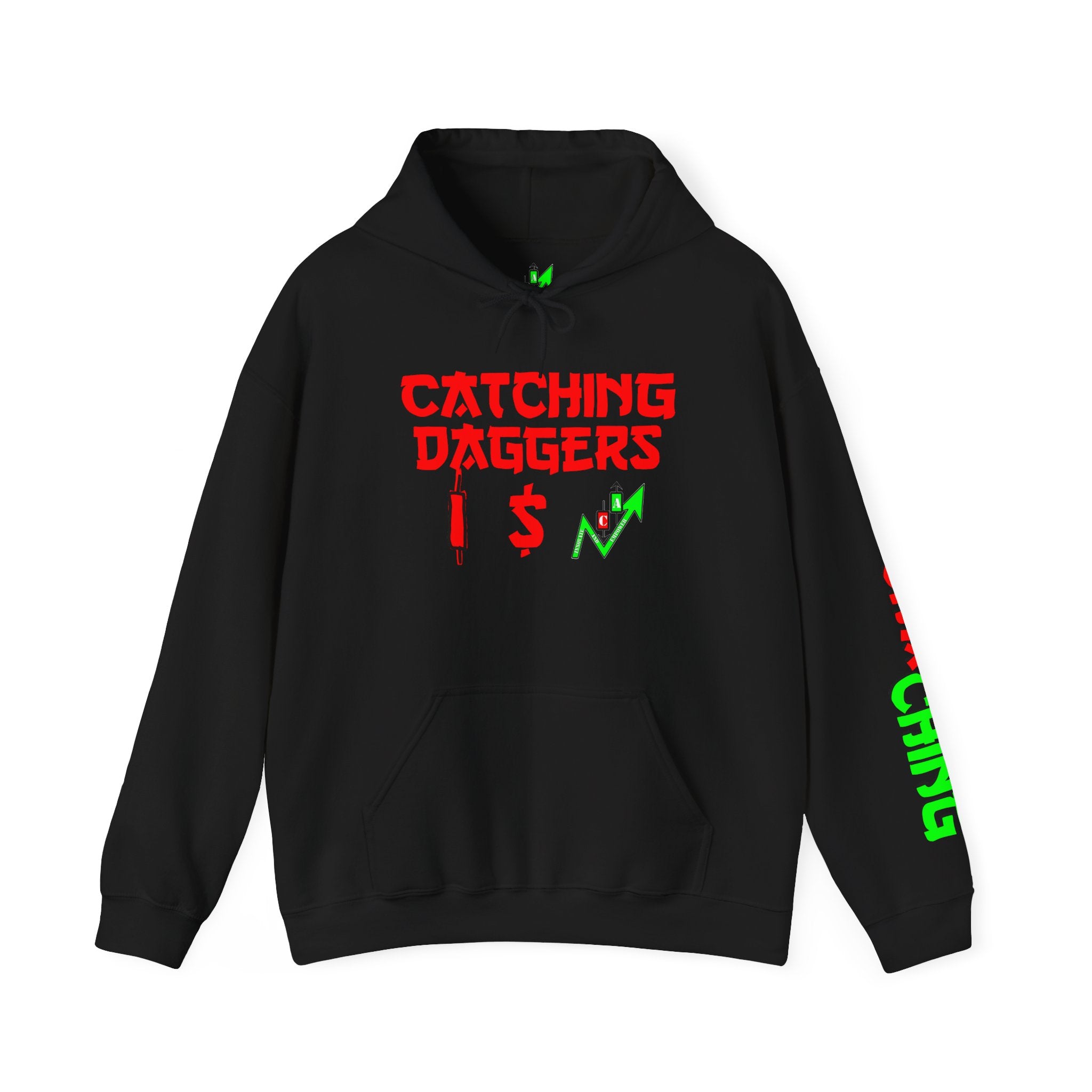 Catching Daggers Crypto Hoodie — Crypt Apparel Graphic Streetwear Pullover with Candle Motif
