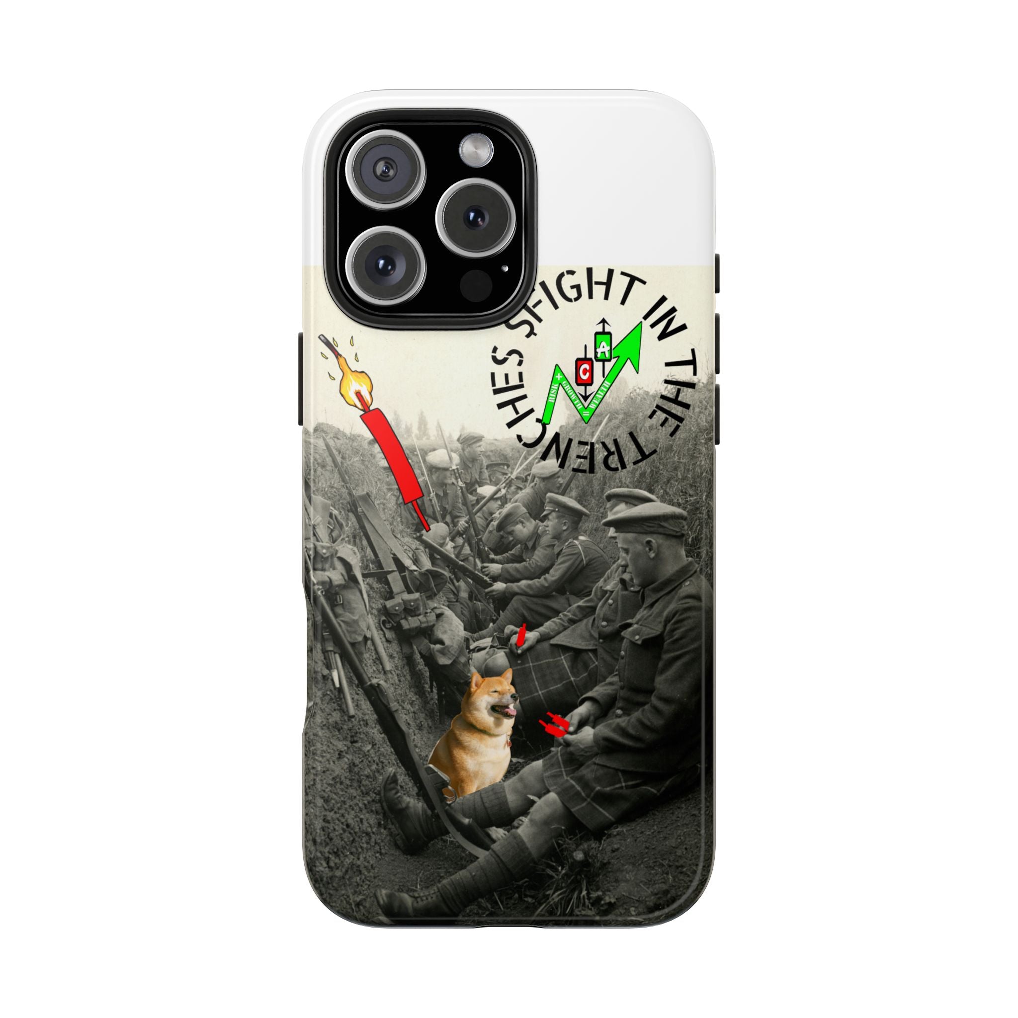 The Trenches Tough Phone Case — Crypt Apparel Trench Dog & Candle Design