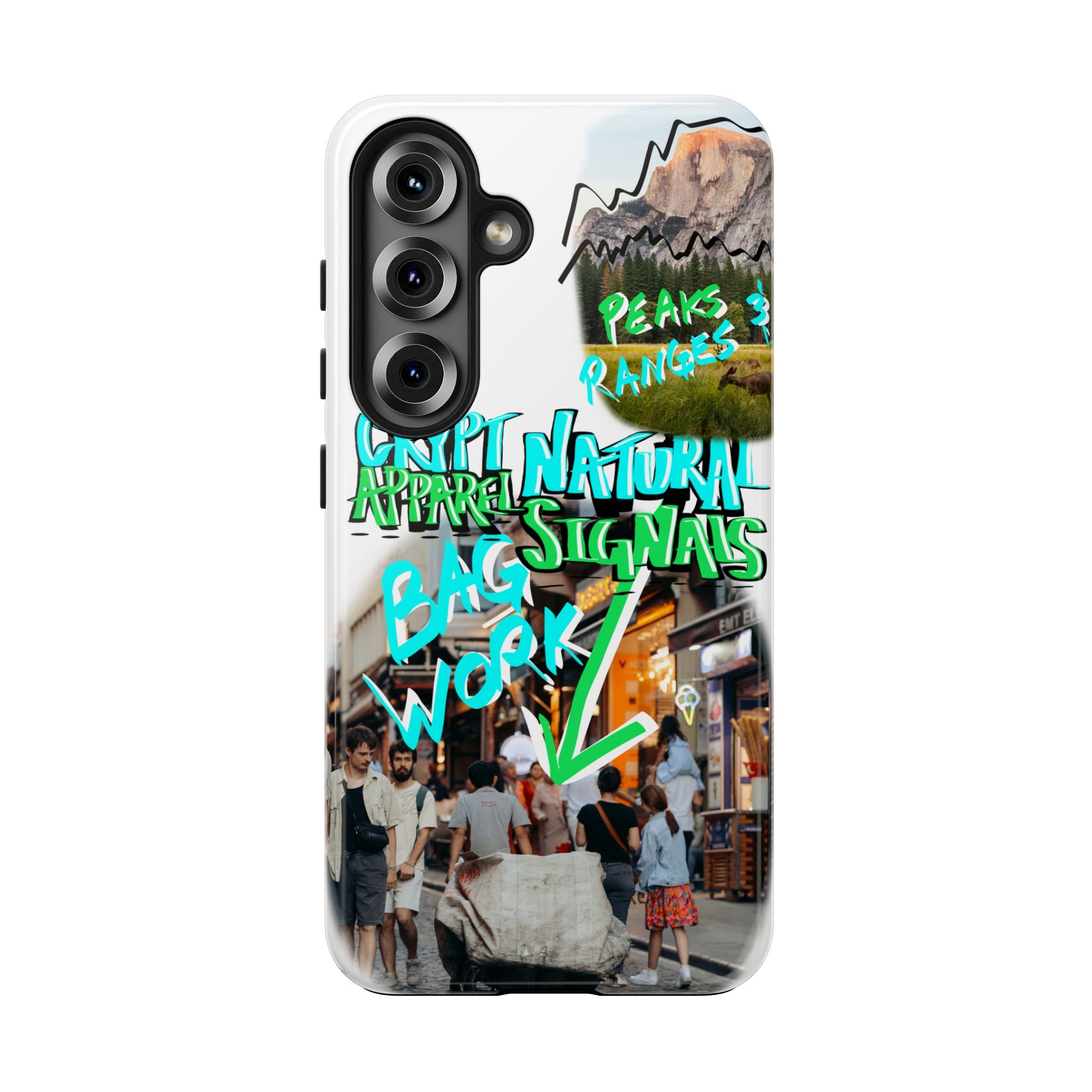 Natural Signals Tough Phone Case — Crypt Apparel Street Collage Design
