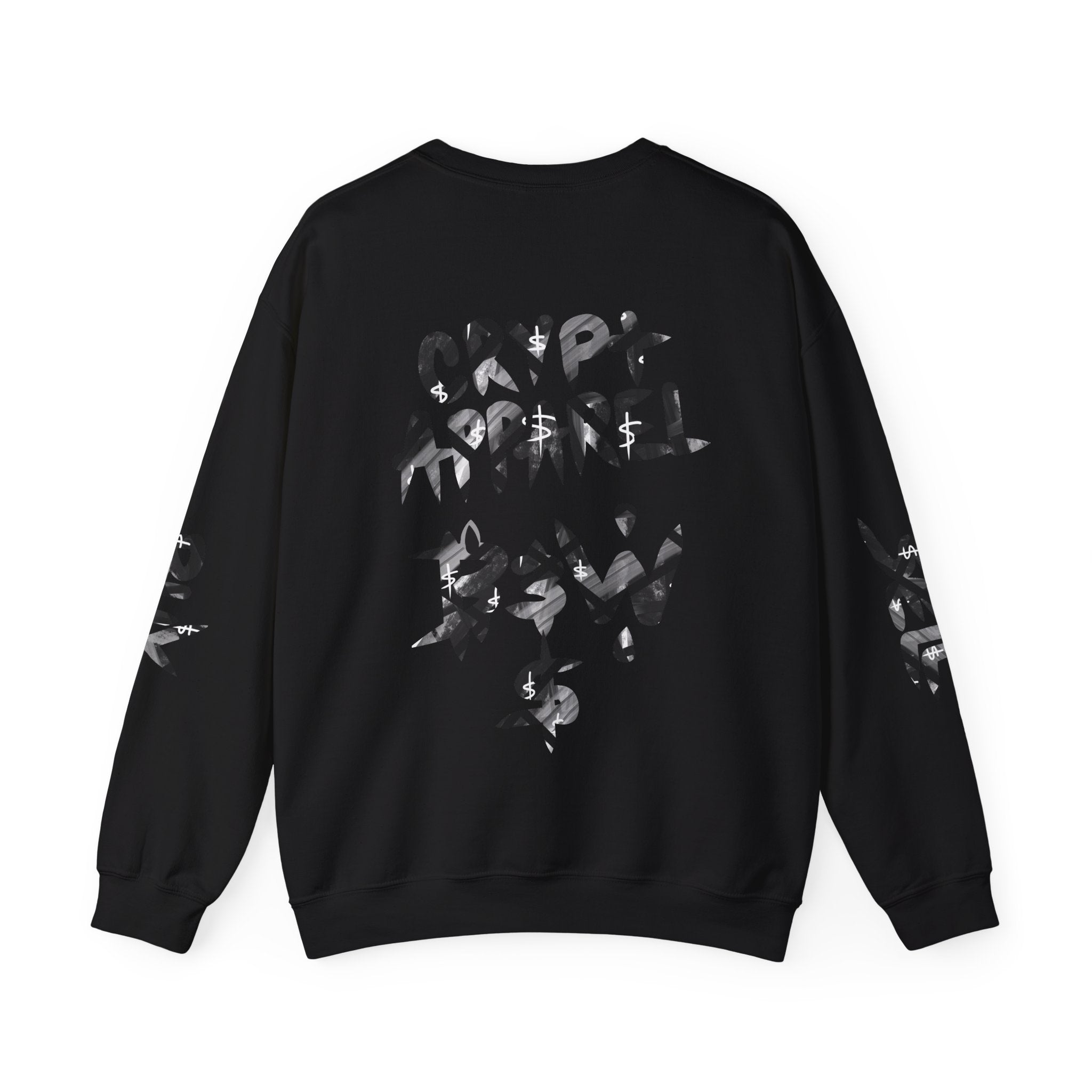 Black & White Street Collage Crypto Crewneck Sweatshirt | Graphic Urban Art