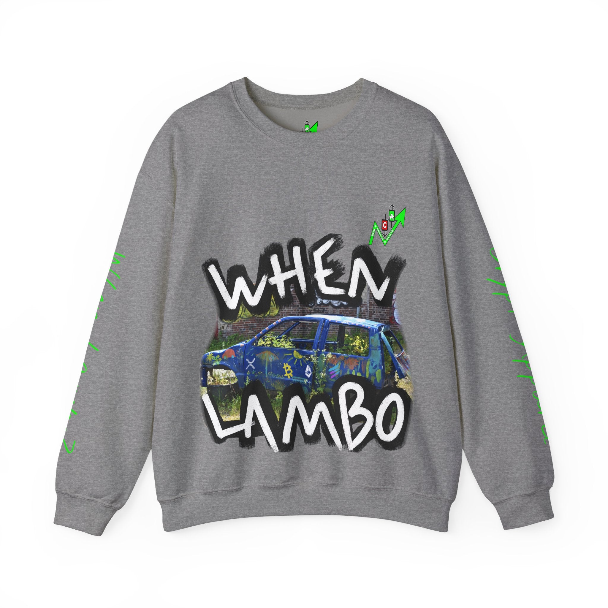 When Lambo Bitcoin inspired Graphic Crewneck Sweatshirt | Crypto Art Streetwear