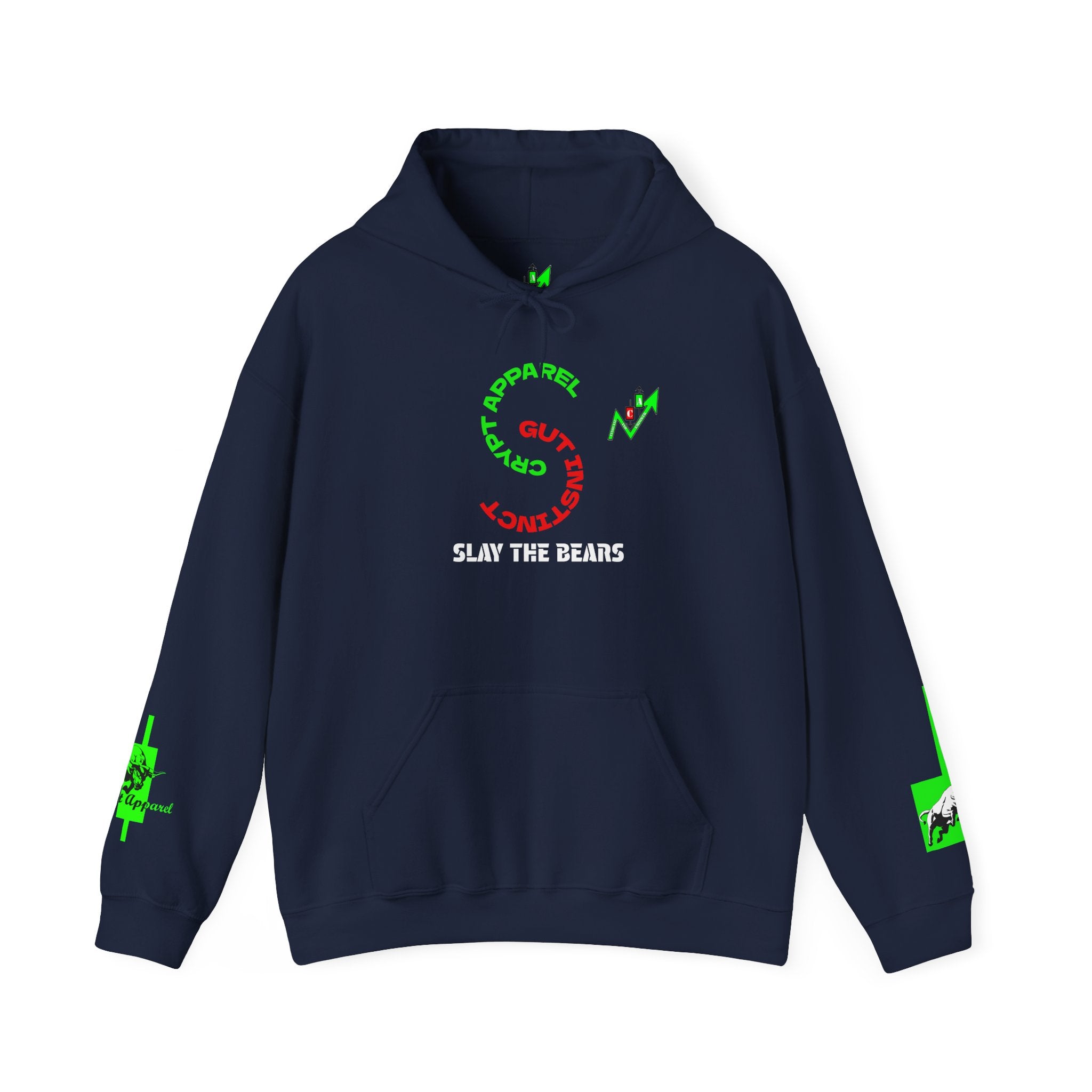 Gut Instinct Bull vs Bear Crypto Hoodie - Slay The Bears Streetwear Pullover