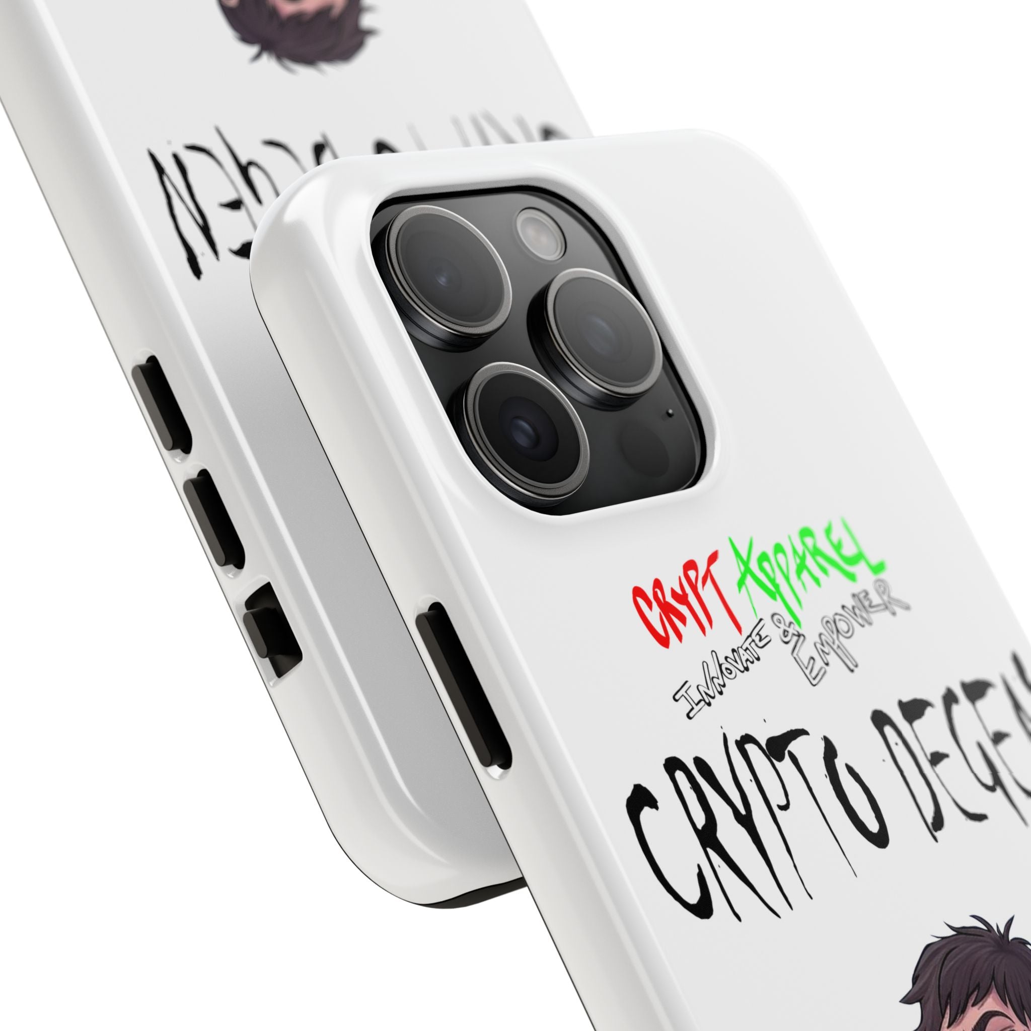 Crypto Degen Tough Phone Case — Cartoon HODL Backpack Design
