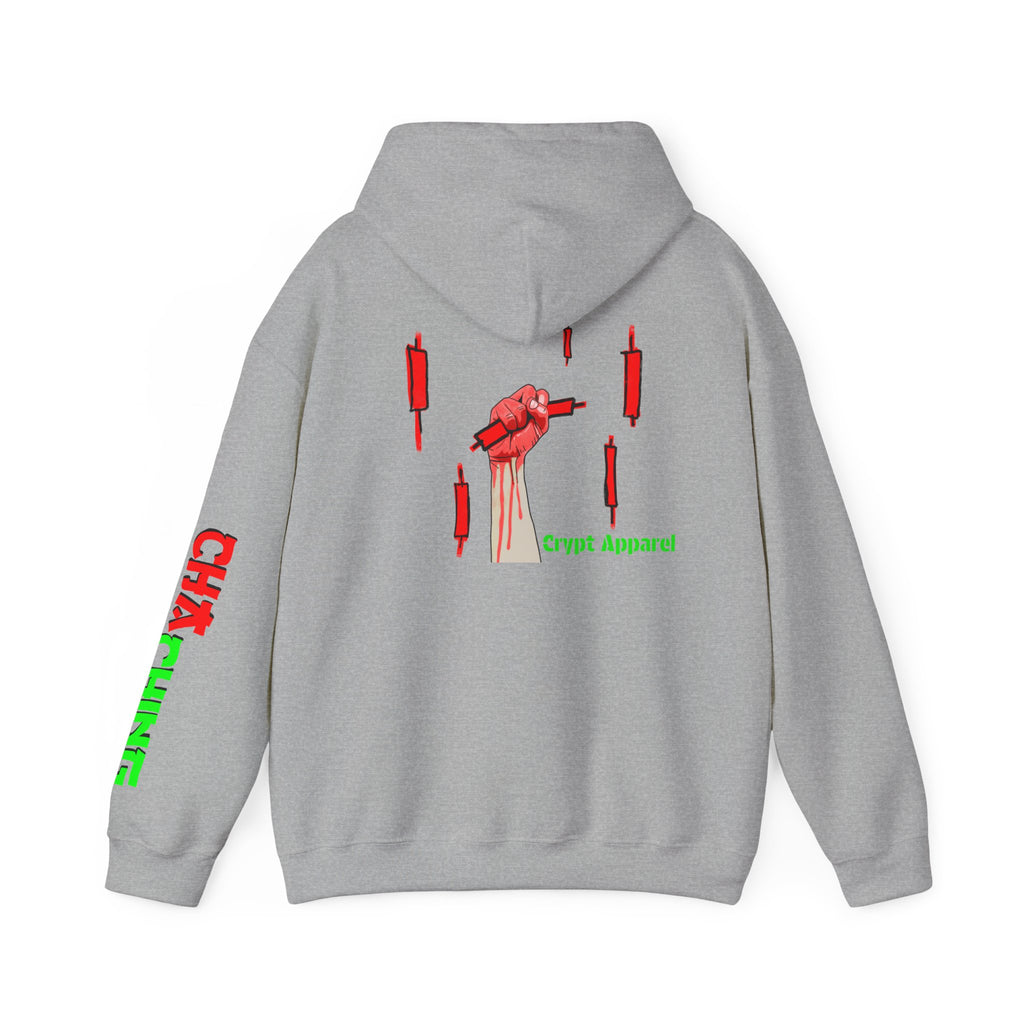 Catching Daggers Crypto Hoodie — Crypt Apparel Graphic Streetwear Pullover with Candle Motif