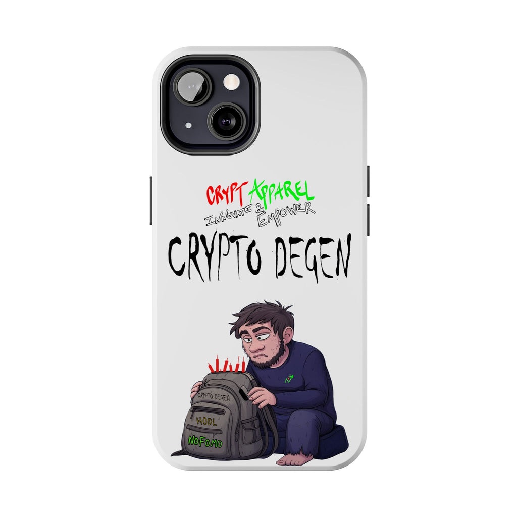 Crypto Degen Tough Phone Case — Cartoon HODL Backpack Design