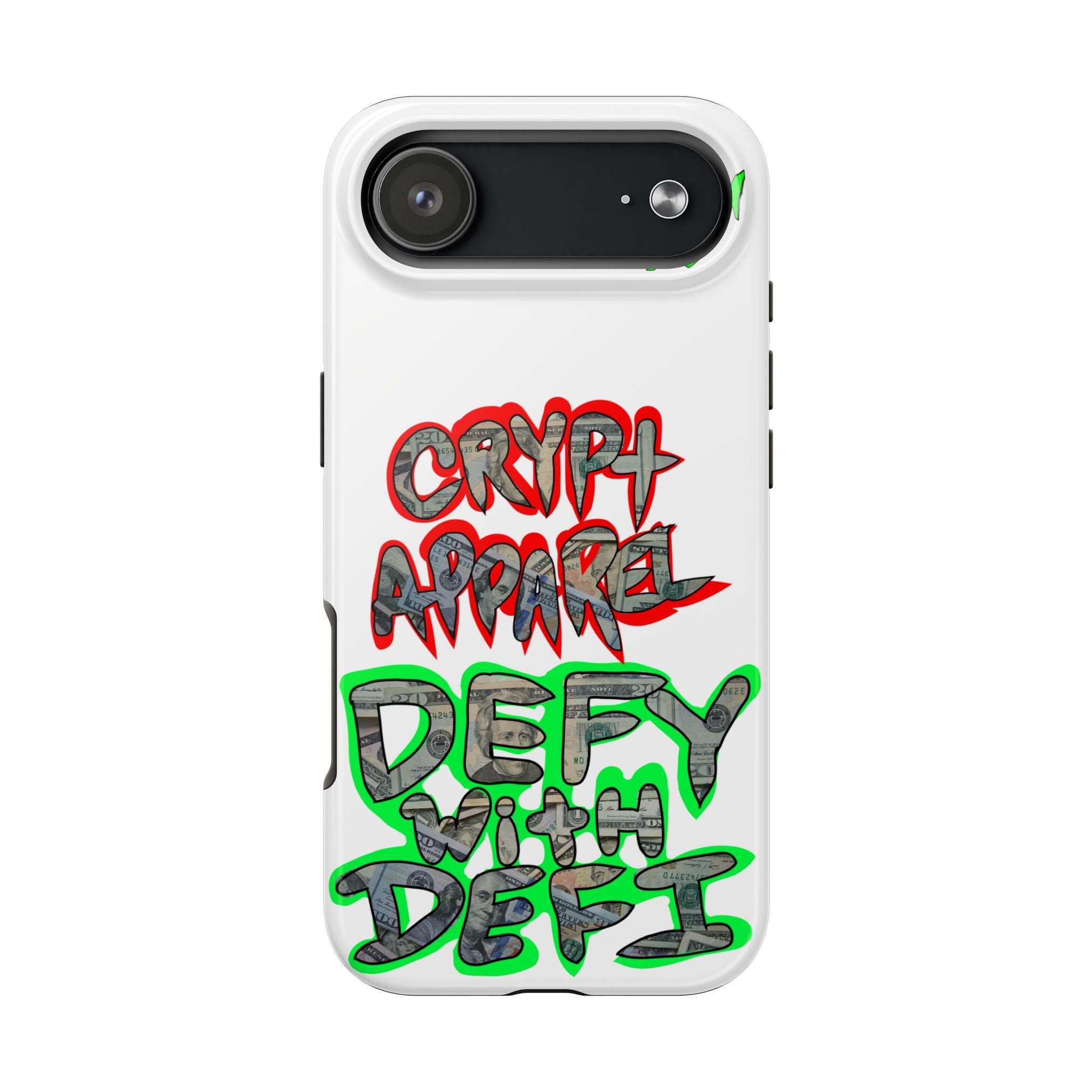 DEFY with DEFI Tough Phone Case — "Crypt Apparel: "Money" Graffiti Crypto Design