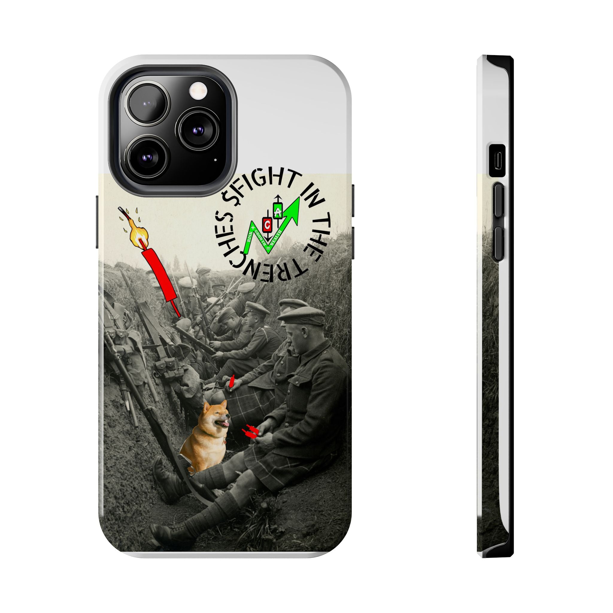 The Trenches Tough Phone Case — Crypt Apparel Trench Dog & Candle Design
