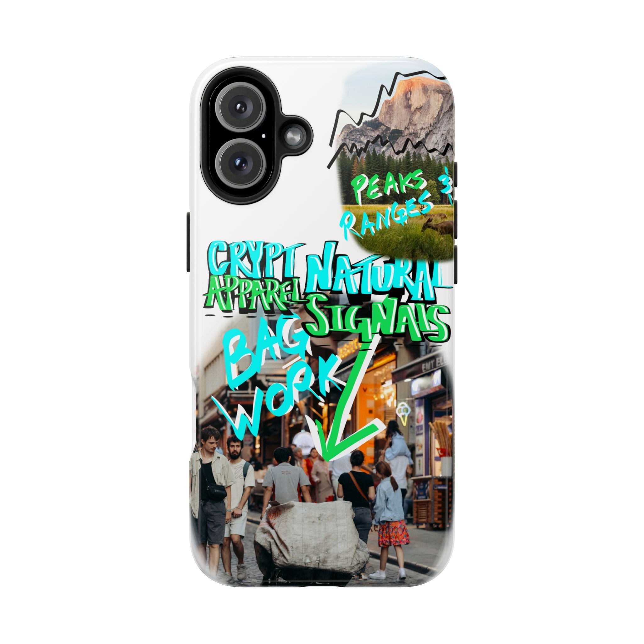 Natural Signals Tough Phone Case — Crypt Apparel Street Collage Design