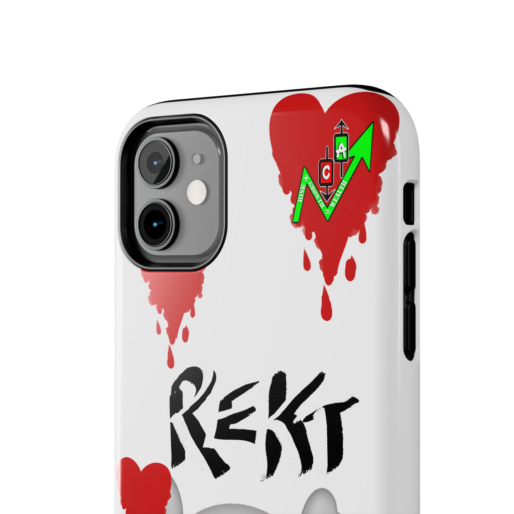 Rekt Portfolio Tough Phone Case — Skull & Dripping Heart Protective Cover