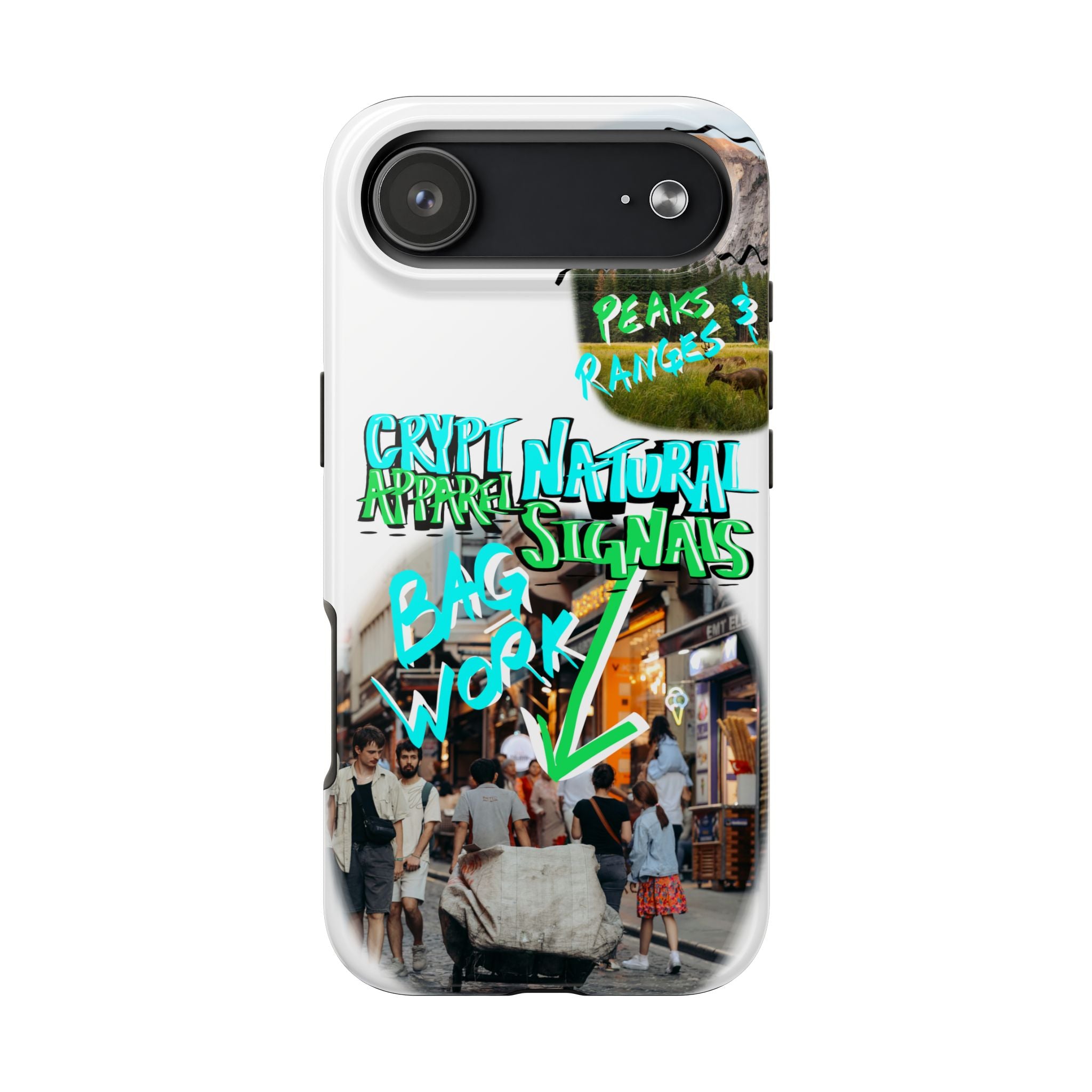 Natural Signals Tough Phone Case — Crypt Apparel Street Collage Design