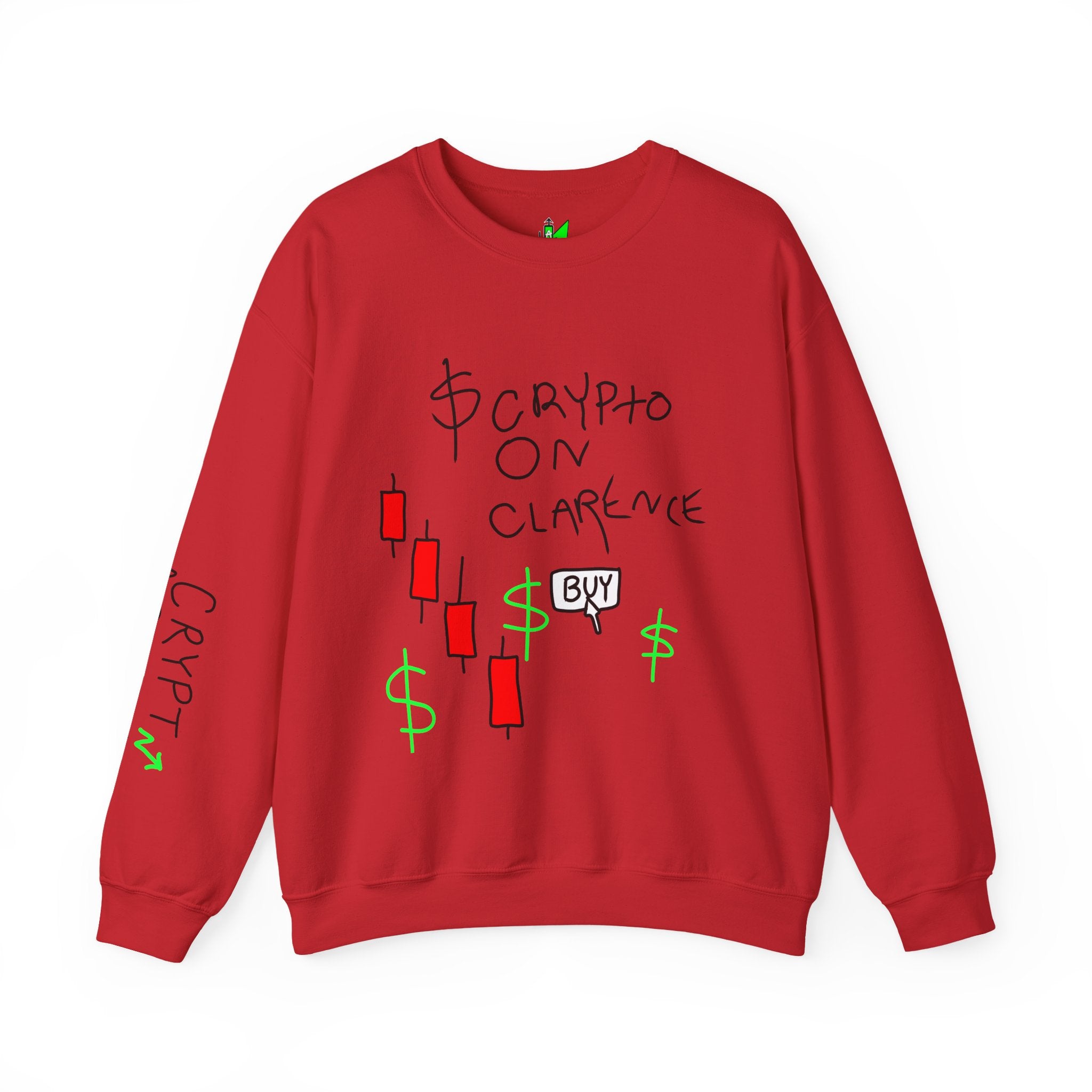 Crypto On Clarence Crewneck Sweatshirt — Crypt Apparel Design