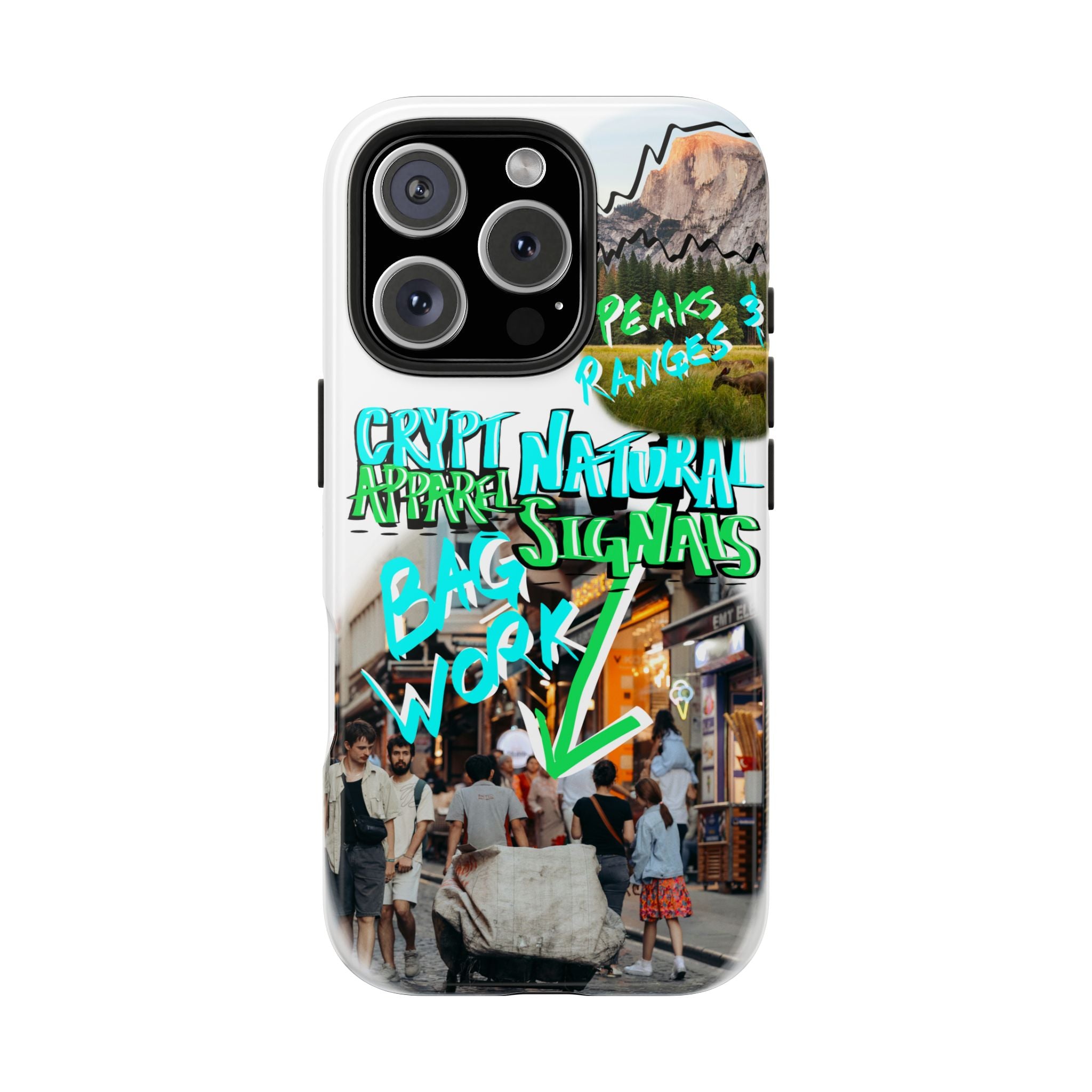 Natural Signals Tough Phone Case — Crypt Apparel Street Collage Design