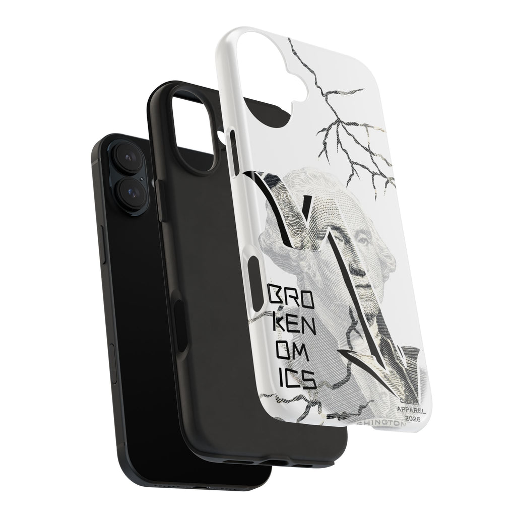 Brokenomics Crypto Tough Phone Case — 'Crypt Apparel' Cracked Dollar Graphic Protective Cover