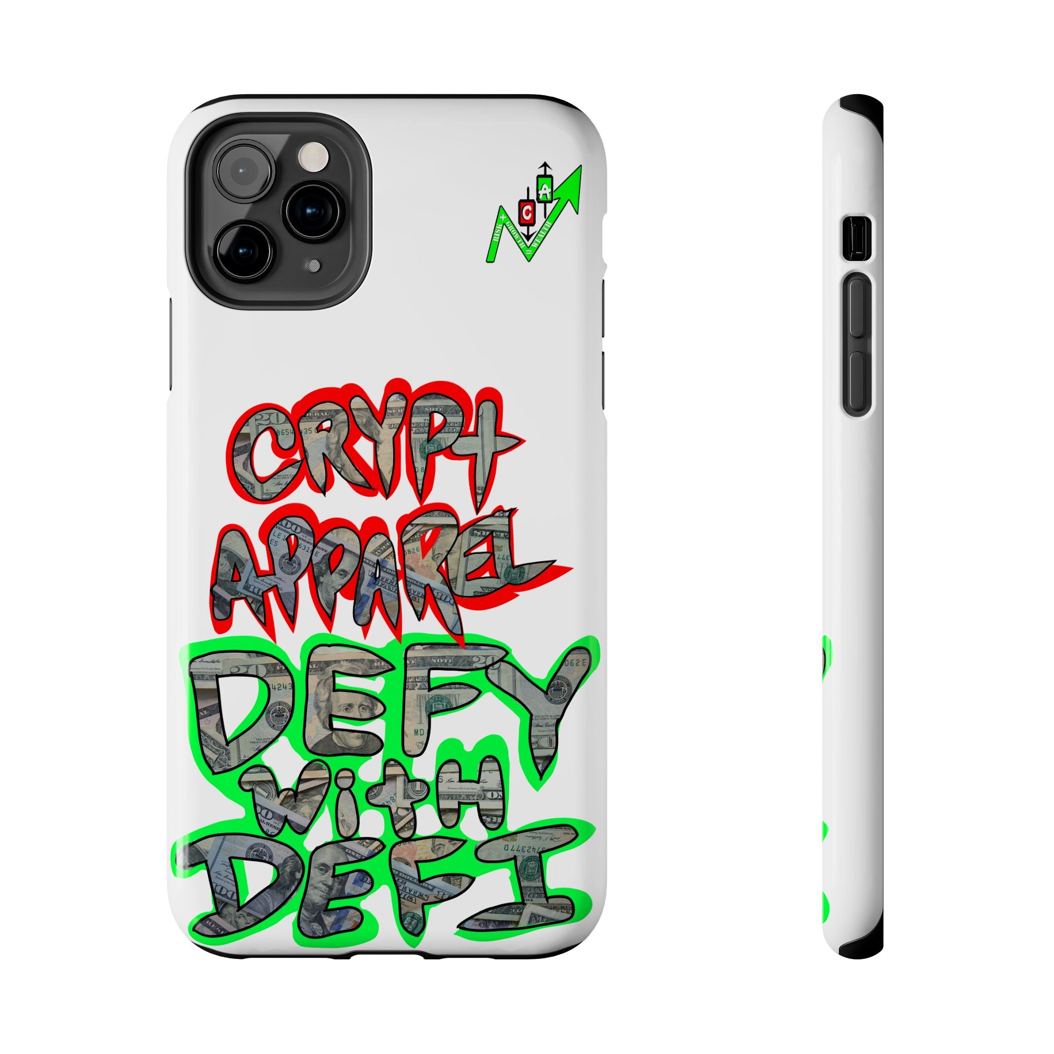 DEFY with DEFI Tough Phone Case — "Crypt Apparel: "Money" Graffiti Crypto Design