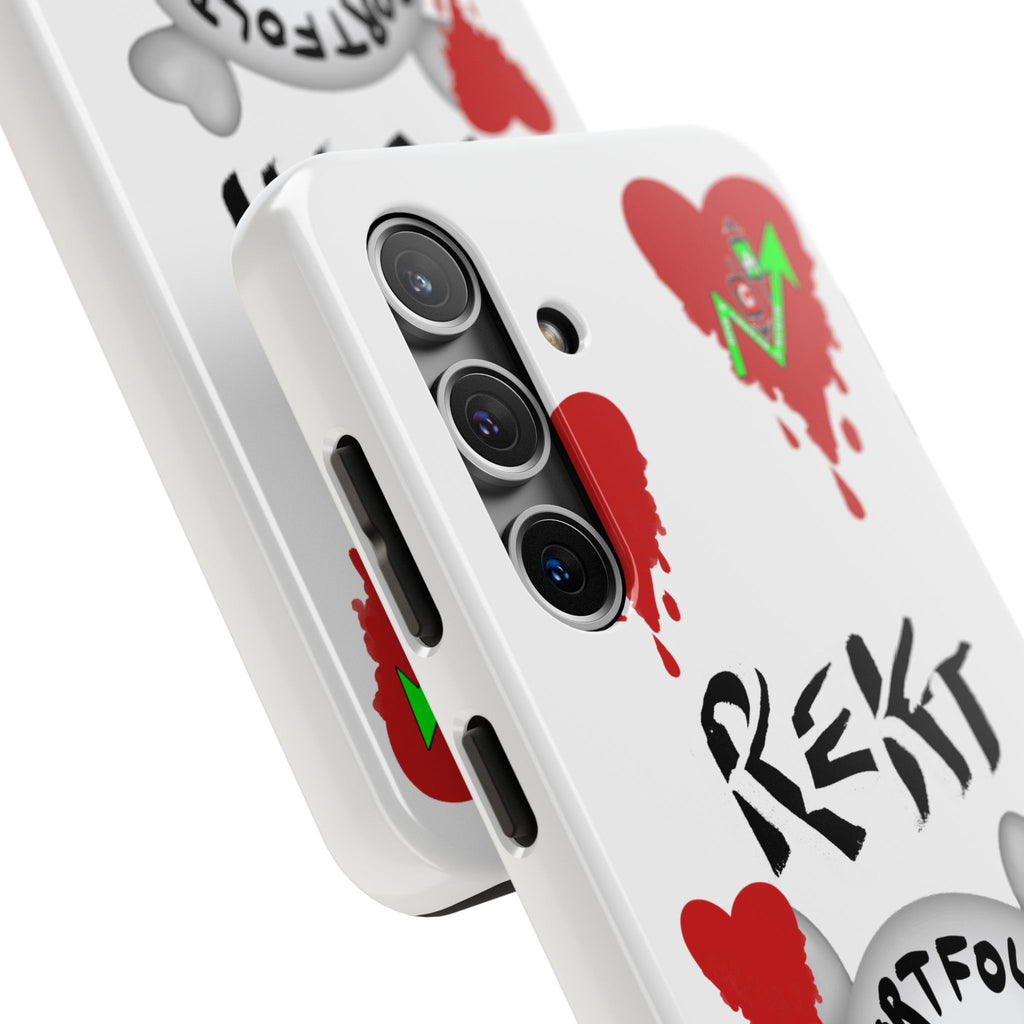 Rekt Portfolio Tough Phone Case — Skull & Dripping Heart Protective Cover