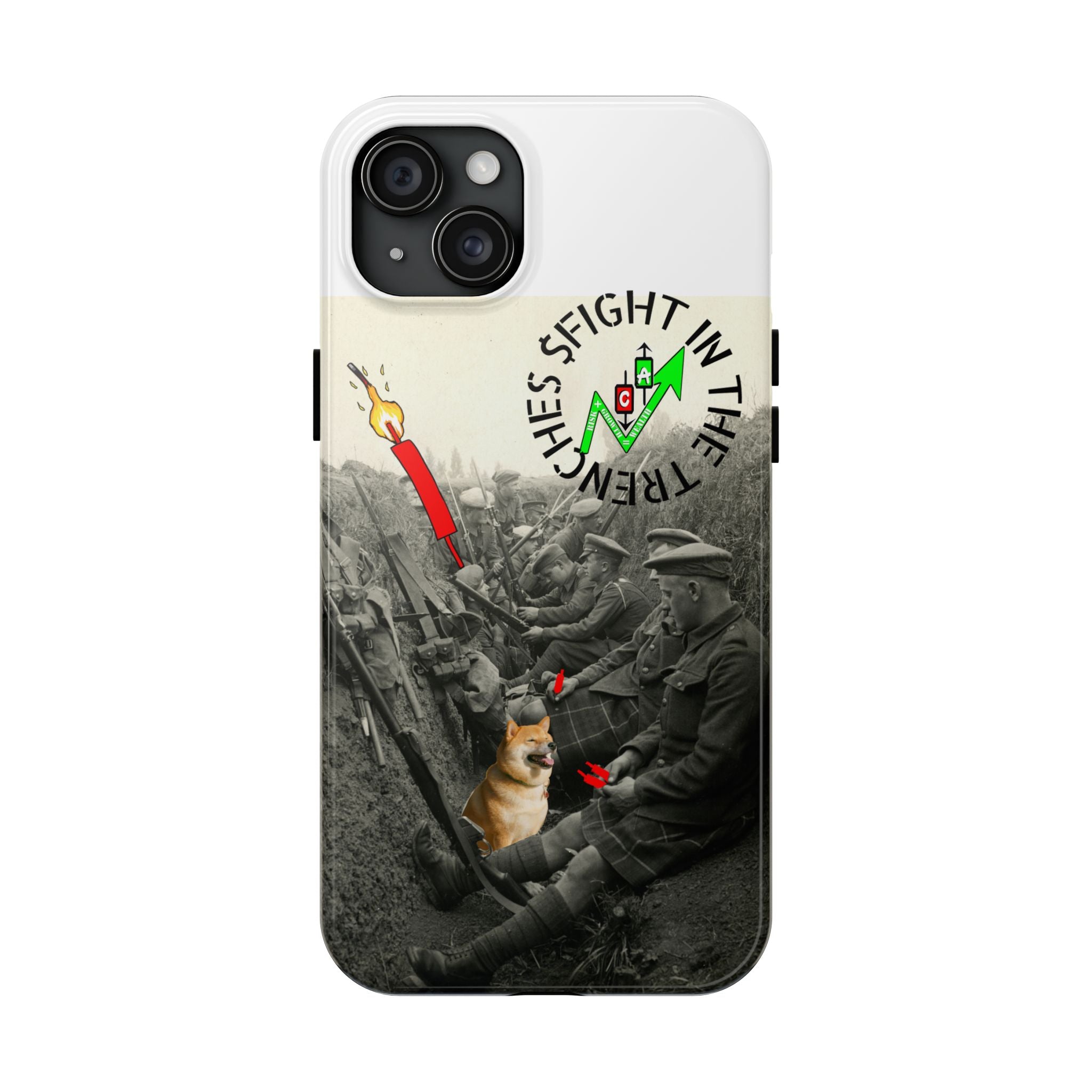 The Trenches Tough Phone Case — Crypt Apparel Trench Dog & Candle Design
