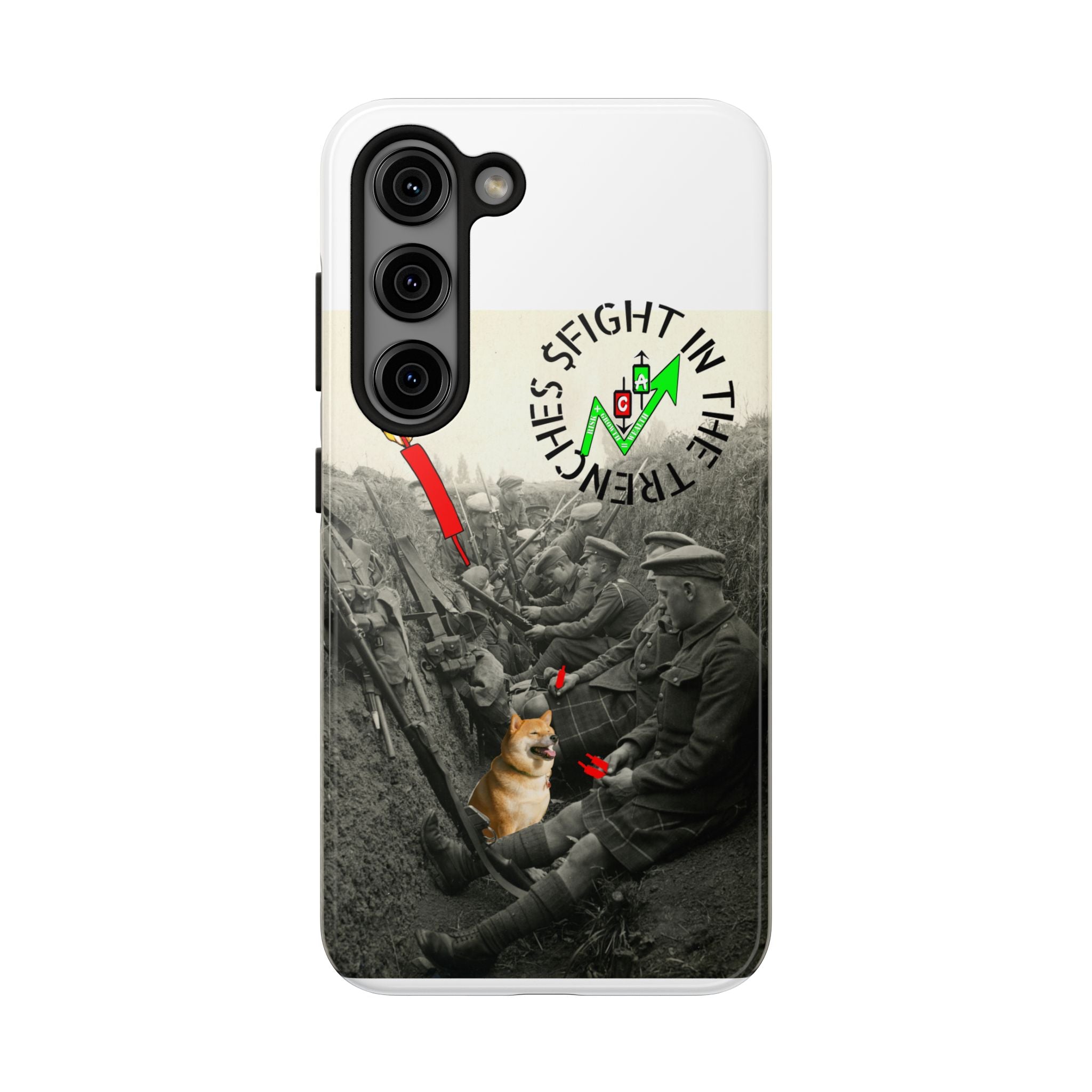 The Trenches Tough Phone Case — Crypt Apparel Trench Dog & Candle Design