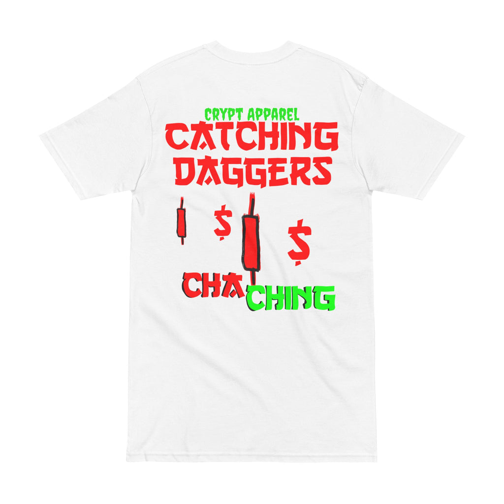 Catching Daggers Crypto Graphic Tee — Crypt Apparel trading-Inspired T-Shirt