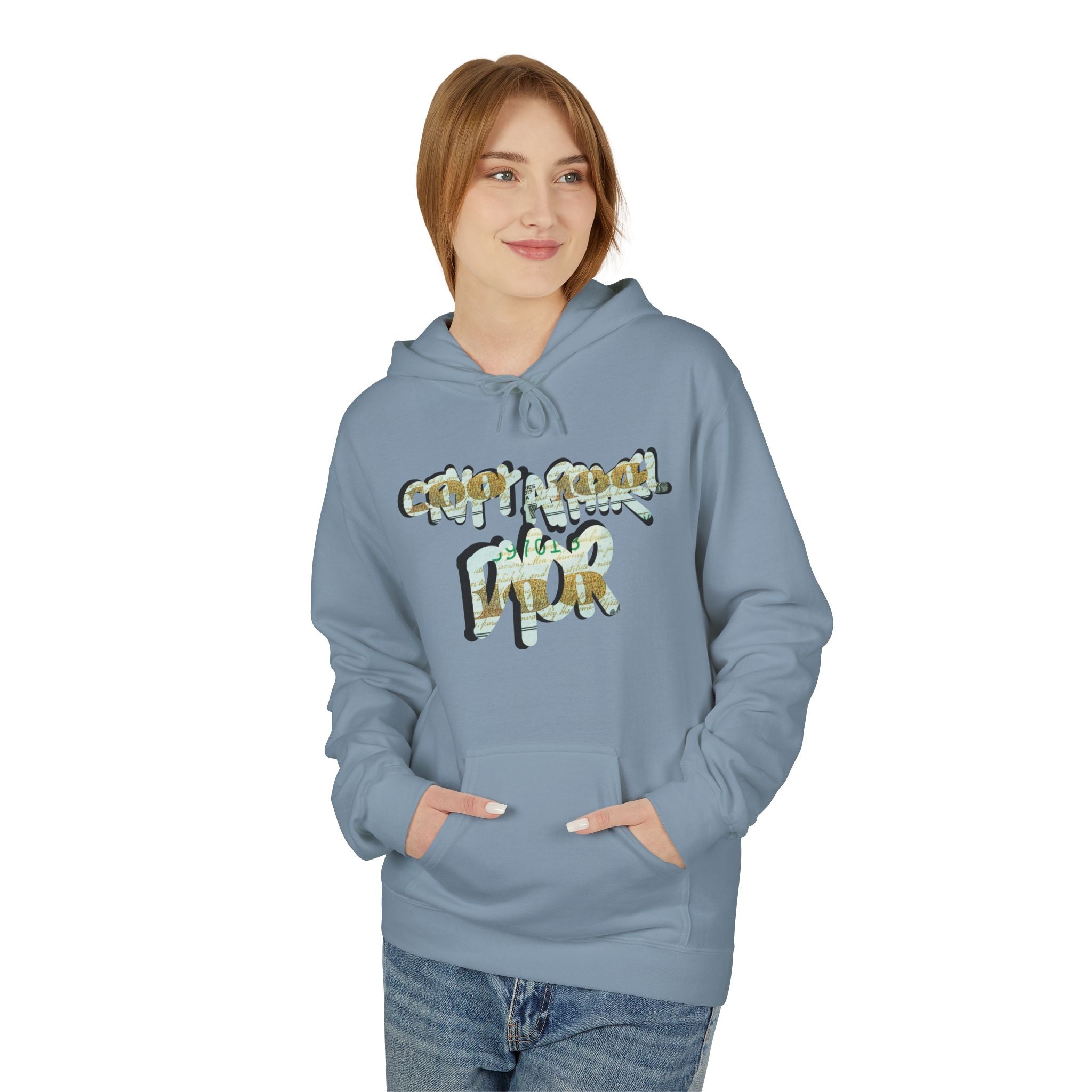 CA 100 Crypto Inspired Hoodie | Crypt Apparel Money Script Graphic Hooded Sweatshirt