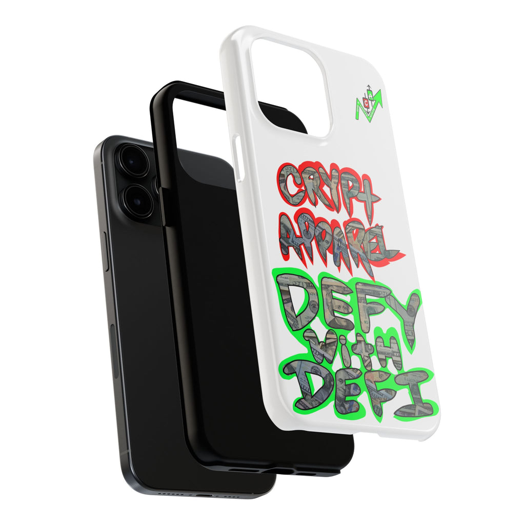 DEFY with DEFI Tough Phone Case — "Crypt Apparel: "Money" Graffiti Crypto Design