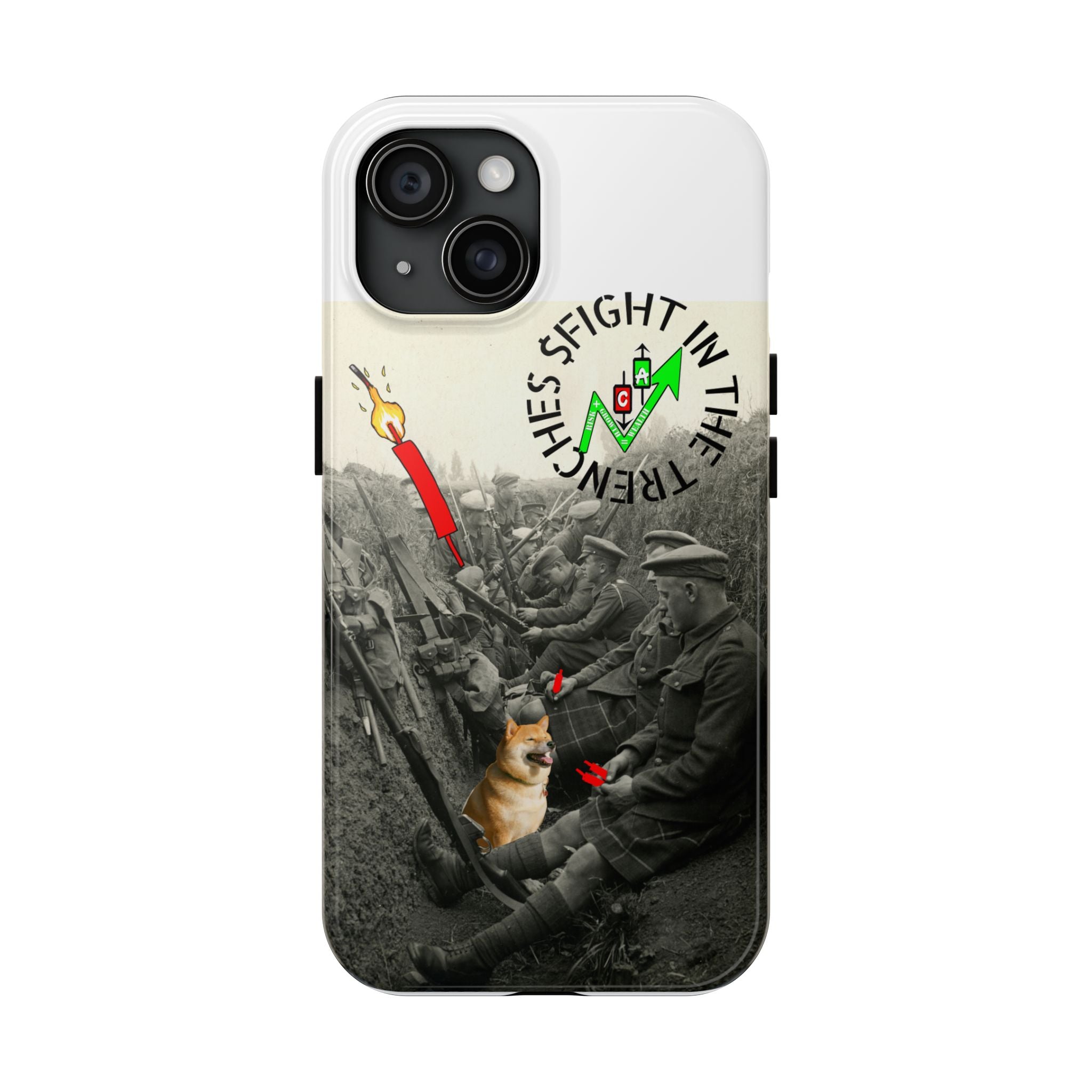 The Trenches Tough Phone Case — Crypt Apparel Trench Dog & Candle Design