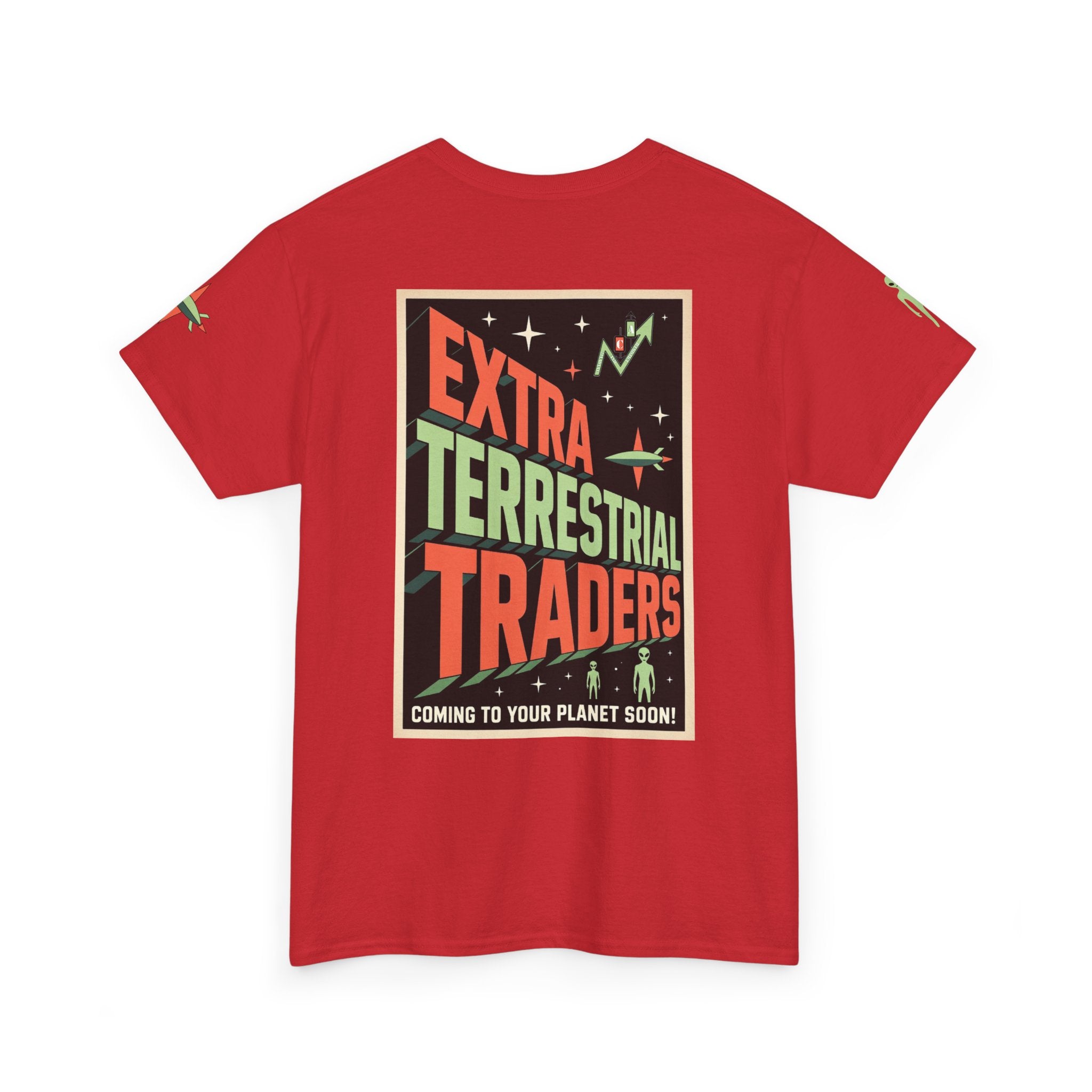 Extra Terrestrial Traders Crypto Graphic Tee — Retro Alien Poster Shirt