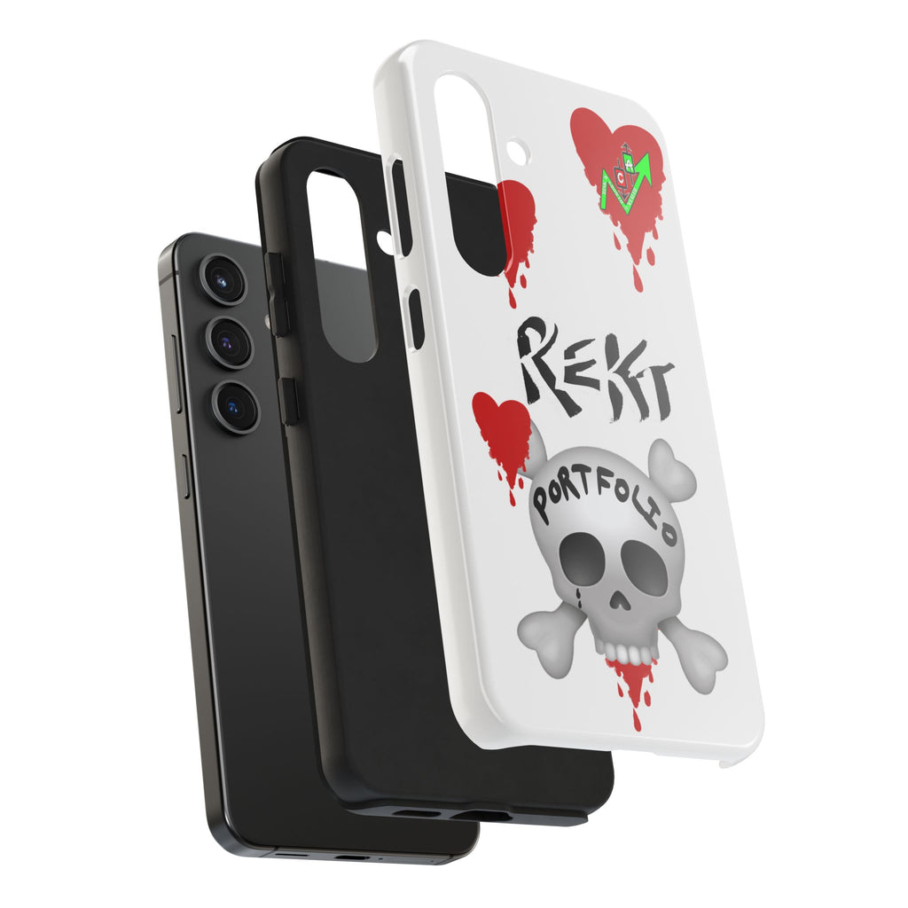 Rekt Portfolio Tough Phone Case — Skull & Dripping Heart Protective Cover