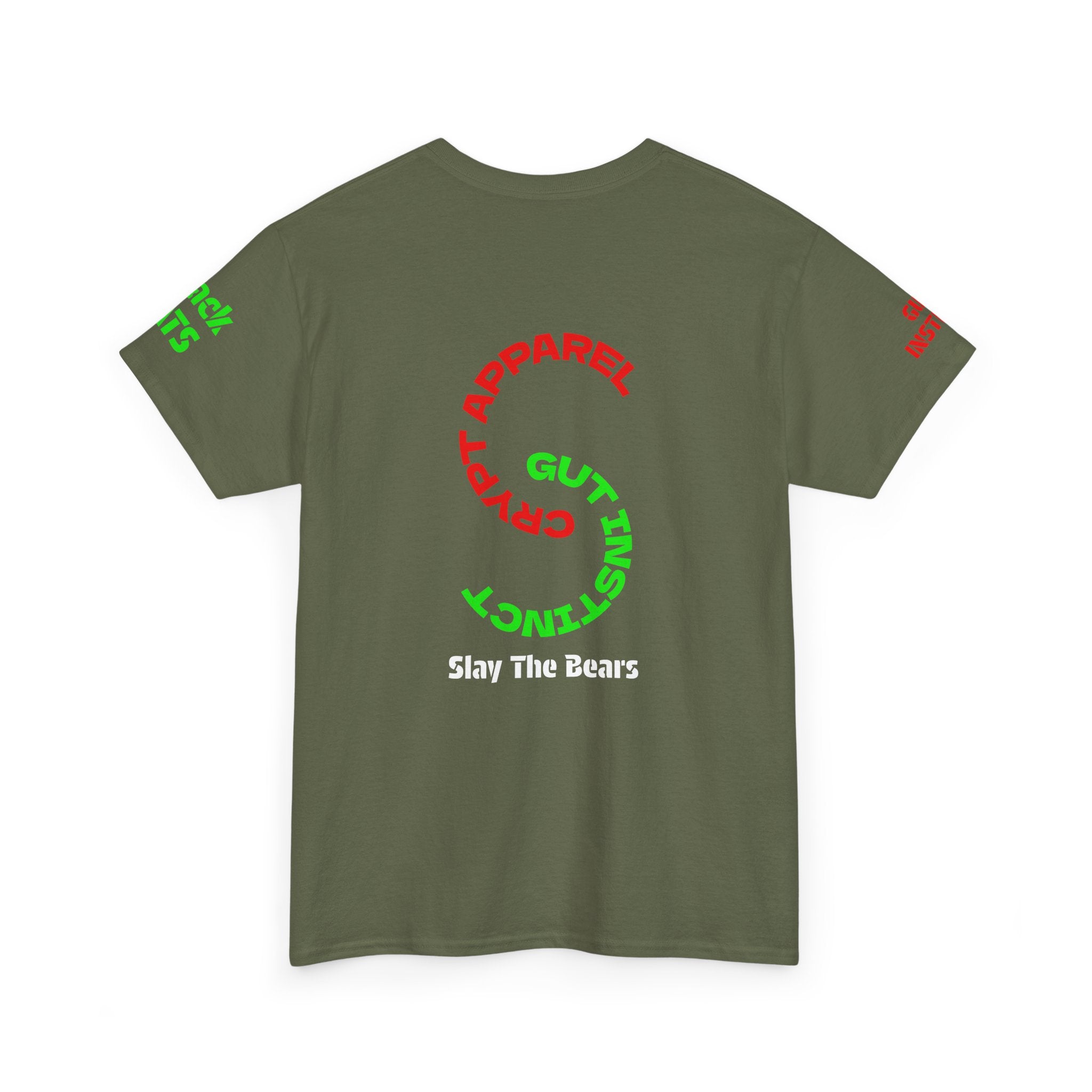 Gut Instinct Bear vs Bull Stock Market T‑Shirt — Crypt Apparel "Slay The Bears" Graphic Tee