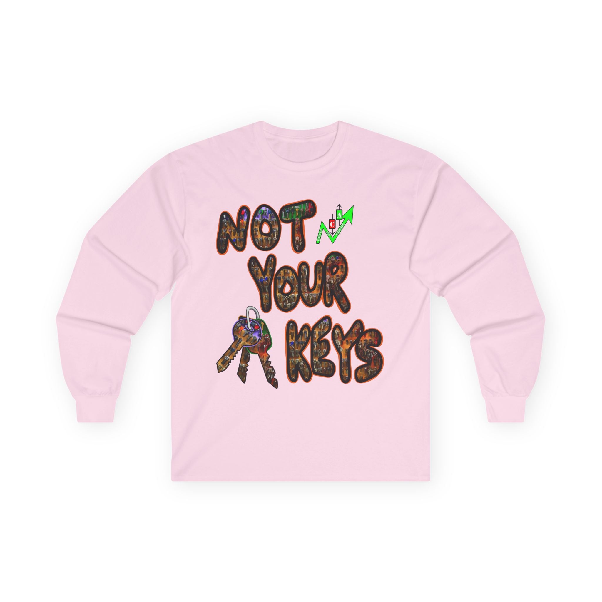 Not Your Keys Crypto Long Sleeve Tee — "Not Your Keys / Not Your Coins" Graphic Shirt