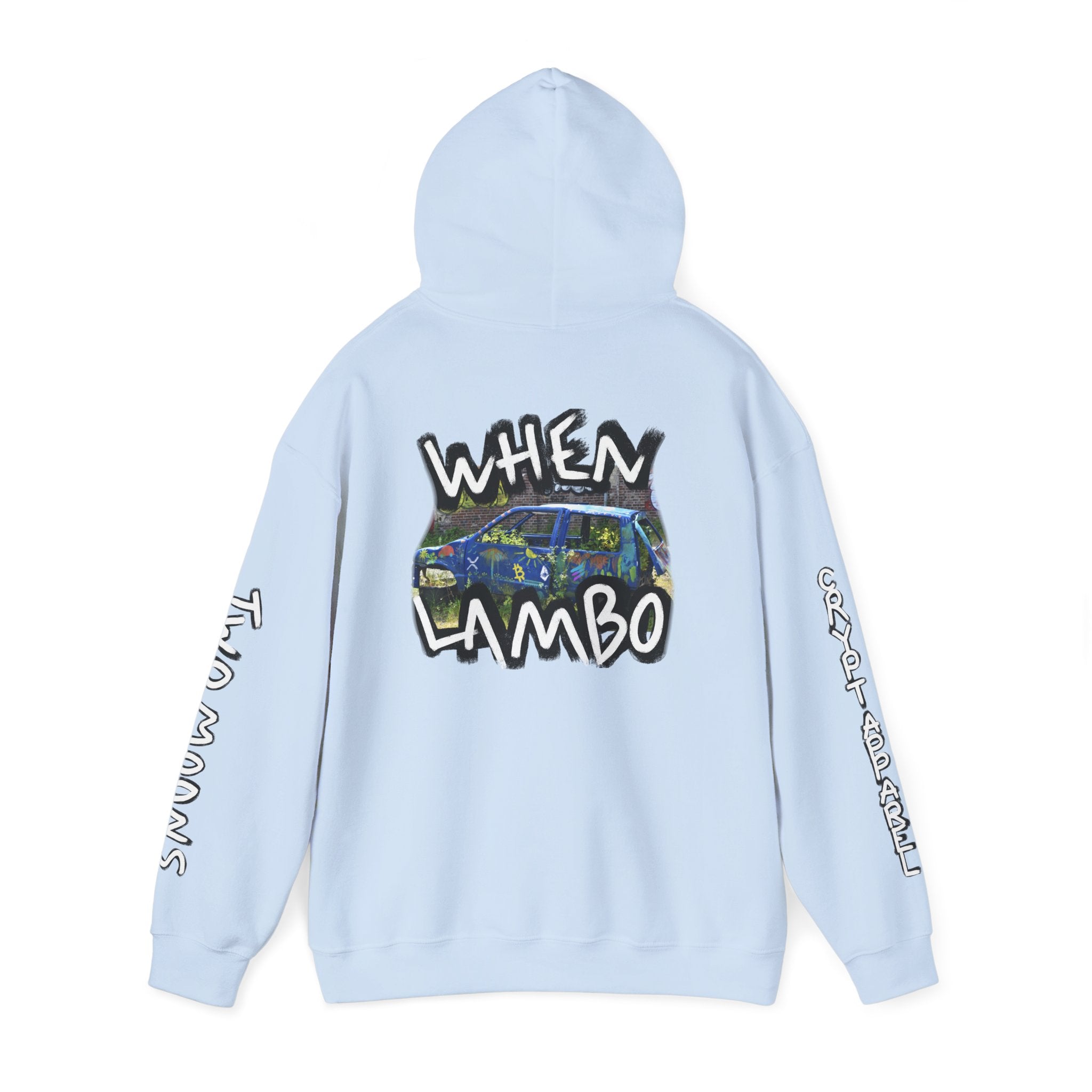 When Lambo Crypto Hoodie | Crypt Apparel Bitcoin Inspired Graffiti Design