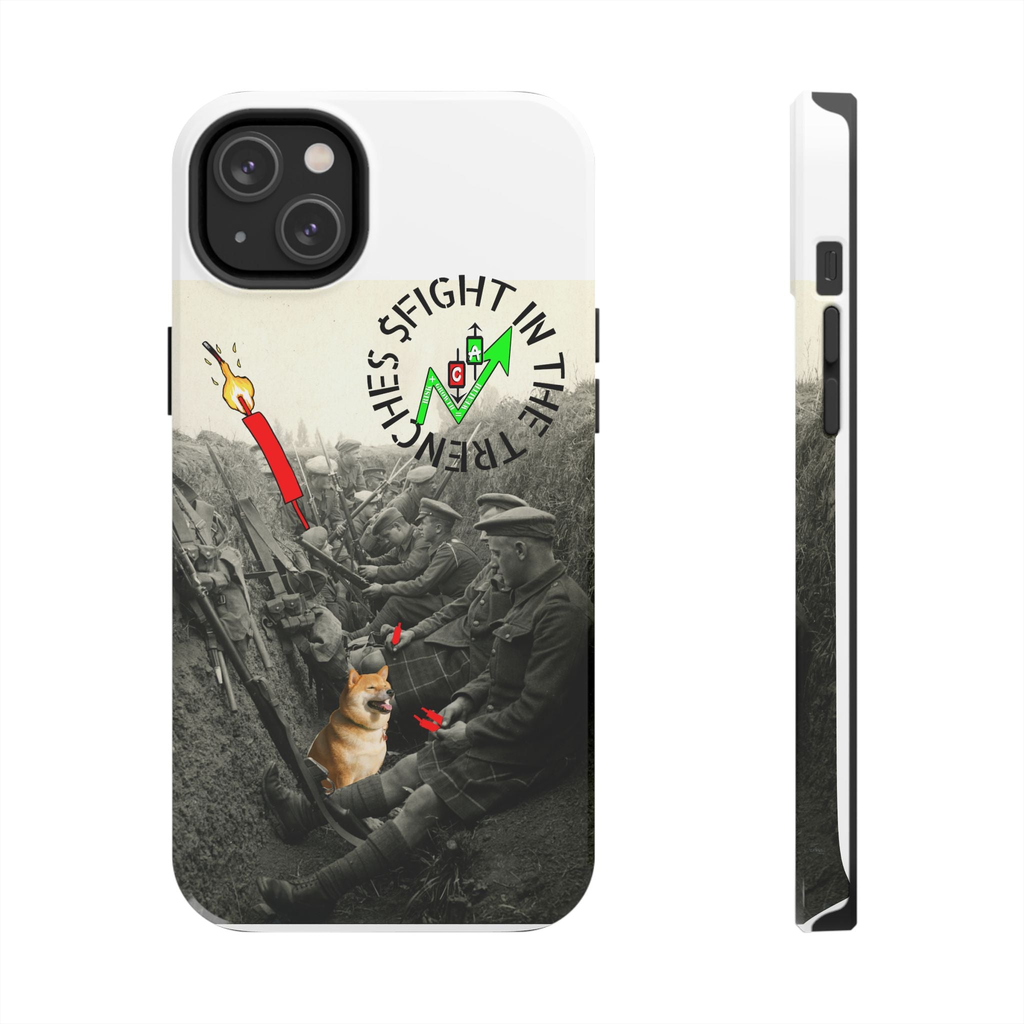 The Trenches Tough Phone Case — Crypt Apparel Trench Dog & Candle Design