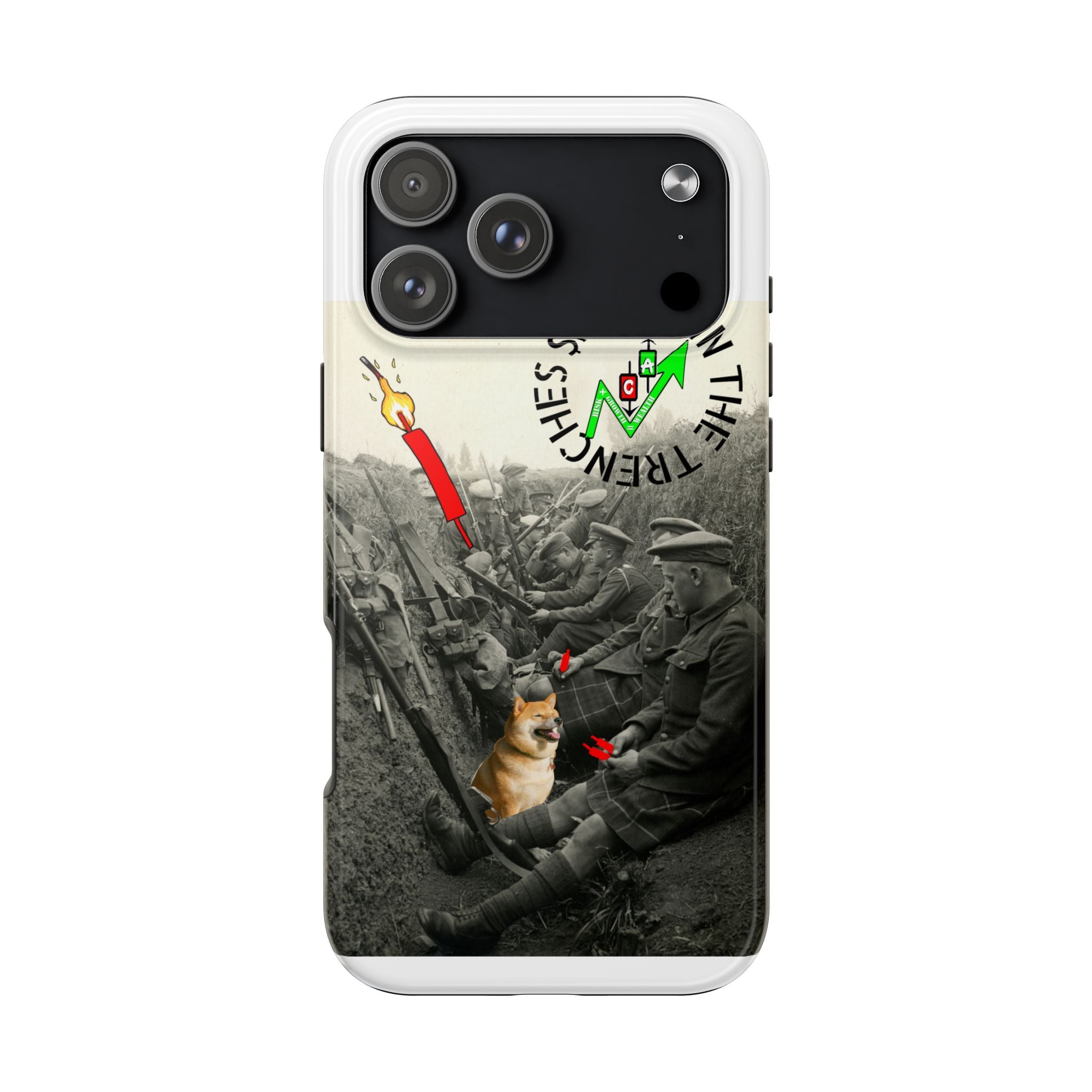 The Trenches Tough Phone Case — Crypt Apparel Trench Dog & Candle Design