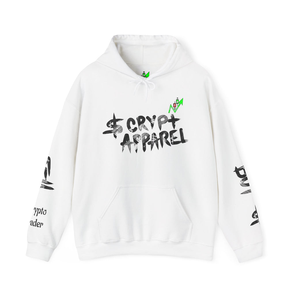 Black & White Crypto Collage Hoodie | Crypt Apparel Graphic Sweatshirt
