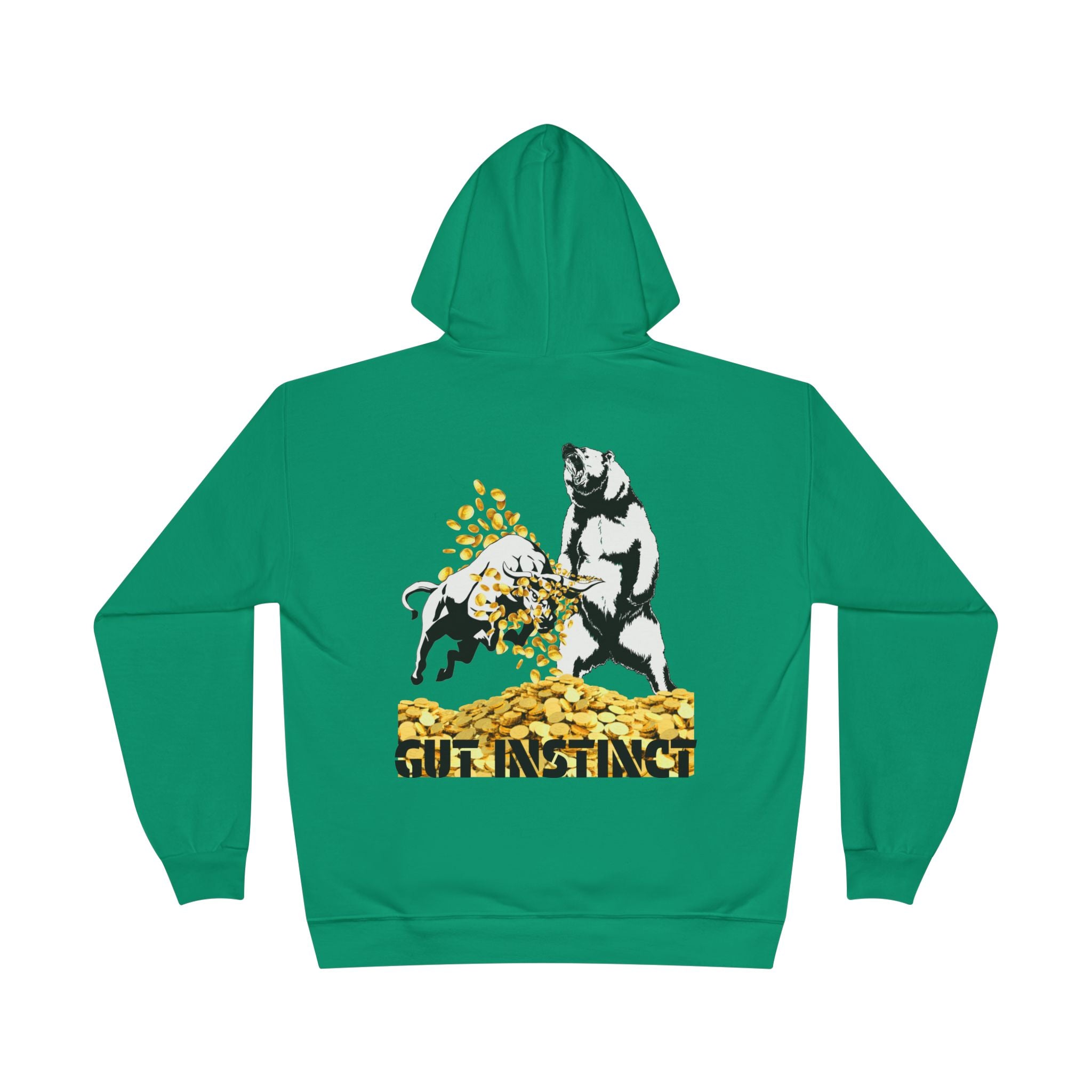 Gut Instinct Bull vs Bear Crypto Hoodie - Dual Sided Slay The Bears Streetwear Pullover