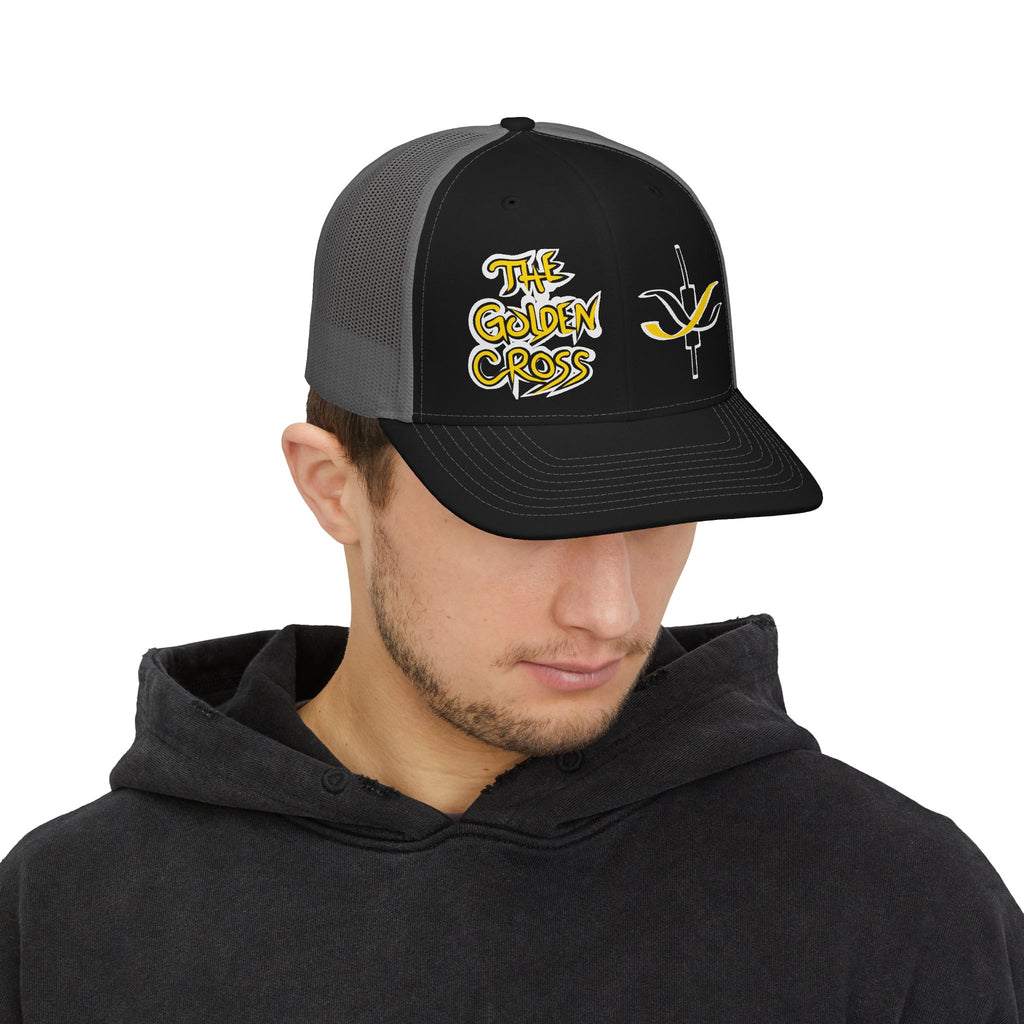 Golden Cross Bull Market Trucker Cap — "Crypt Apparel" Crypto Trading Snapback