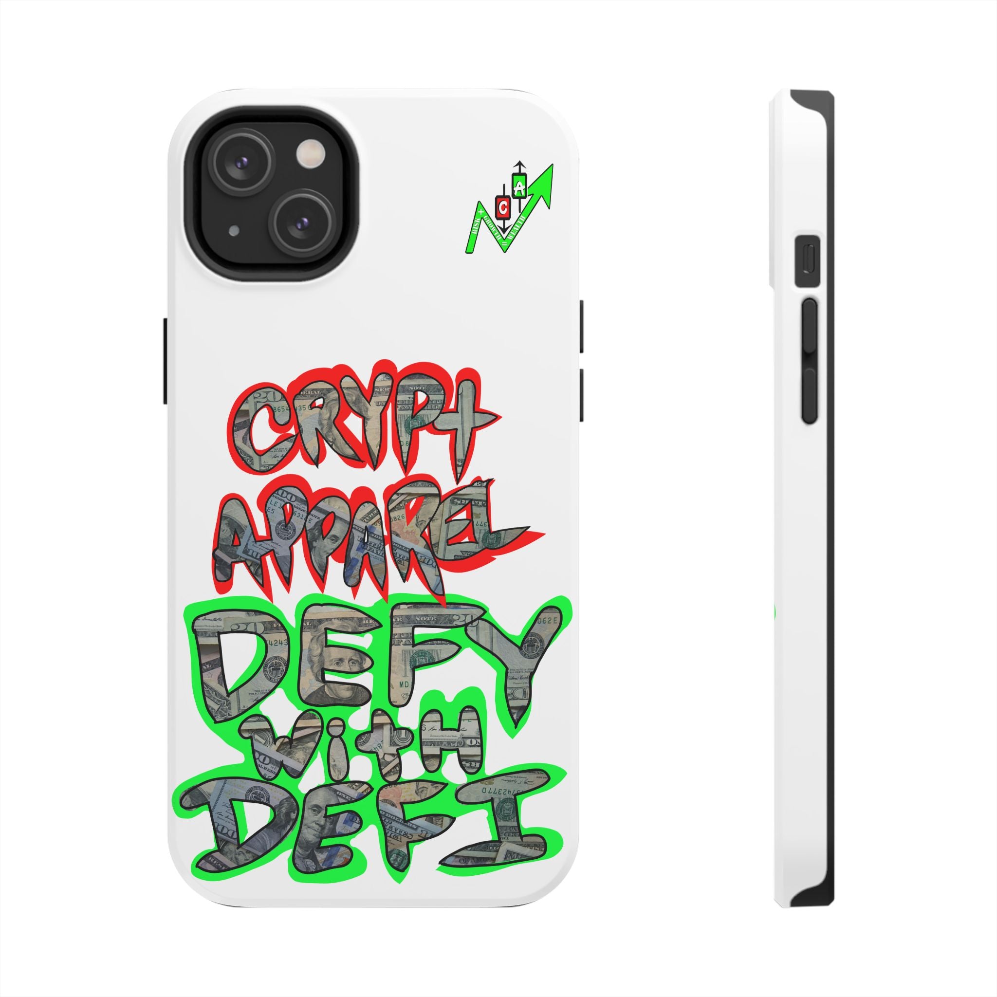 DEFY with DEFI Tough Phone Case — "Crypt Apparel: "Money" Graffiti Crypto Design