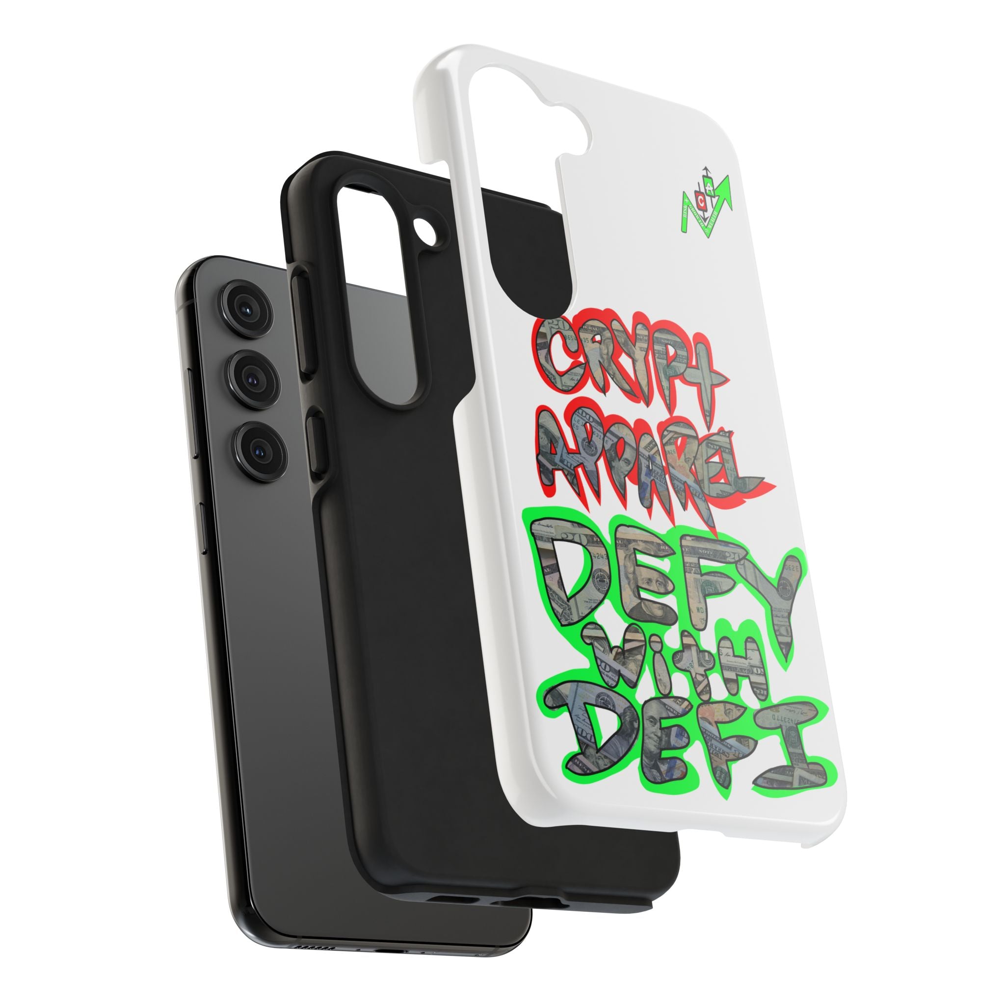 DEFY with DEFI Tough Phone Case — "Crypt Apparel: "Money" Graffiti Crypto Design
