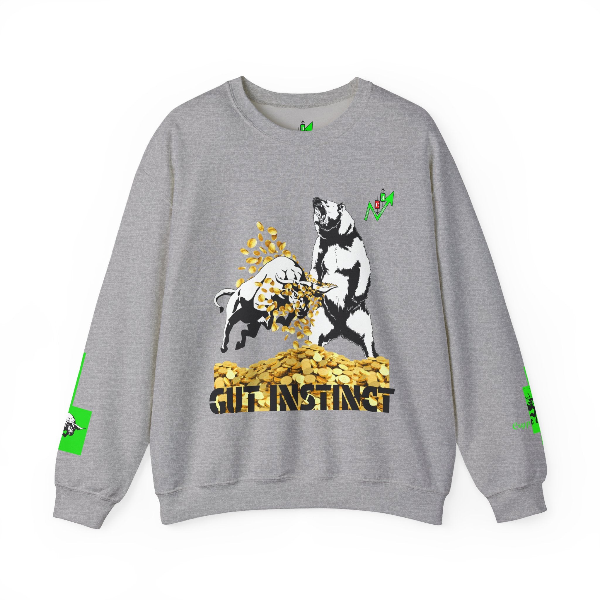 Gut Instinct Bull vs Bear Crypto Crewneck - Slay The Bears Market Sweatshirt
