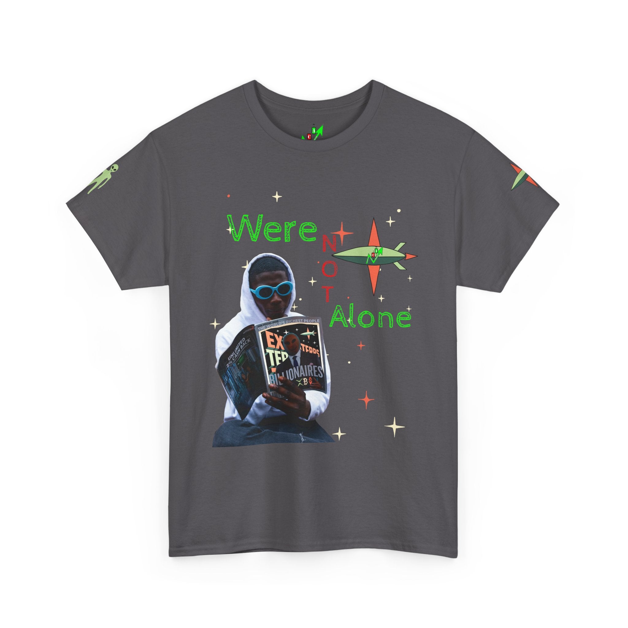 Extra Terrestrial Traders Crypto Graphic Tee — Retro Alien Poster Shirt
